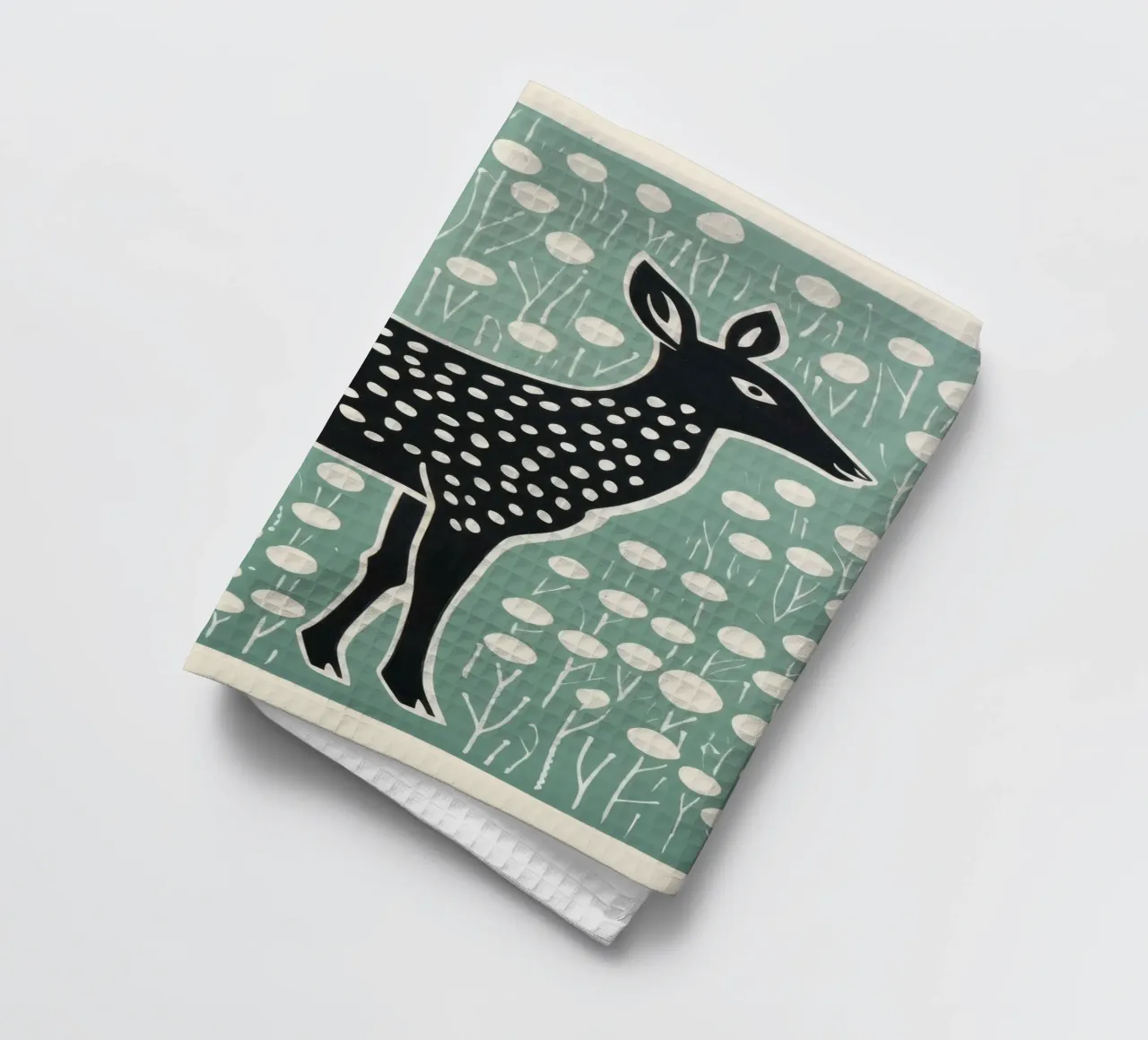 Cerf vert 1 torchon de Minimal Animal Art