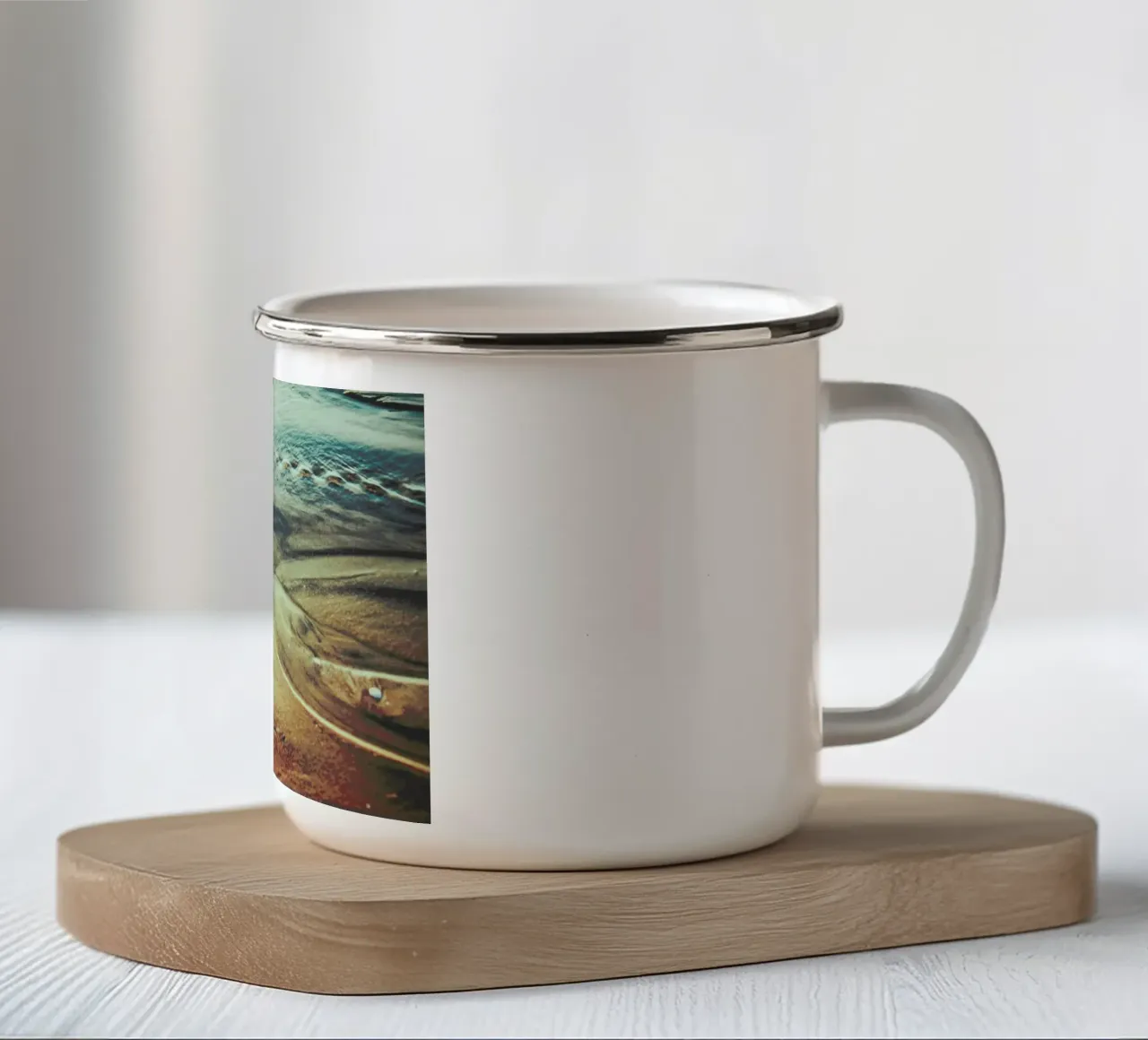 The Trace emaille mok van Pale Grain