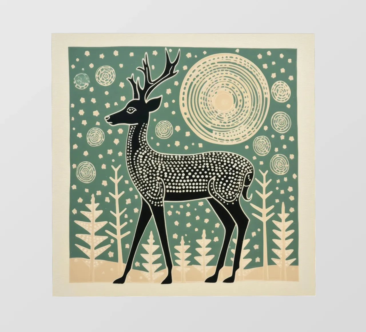 Cervo verde 2 telo in pvc da Minimal Animal Art