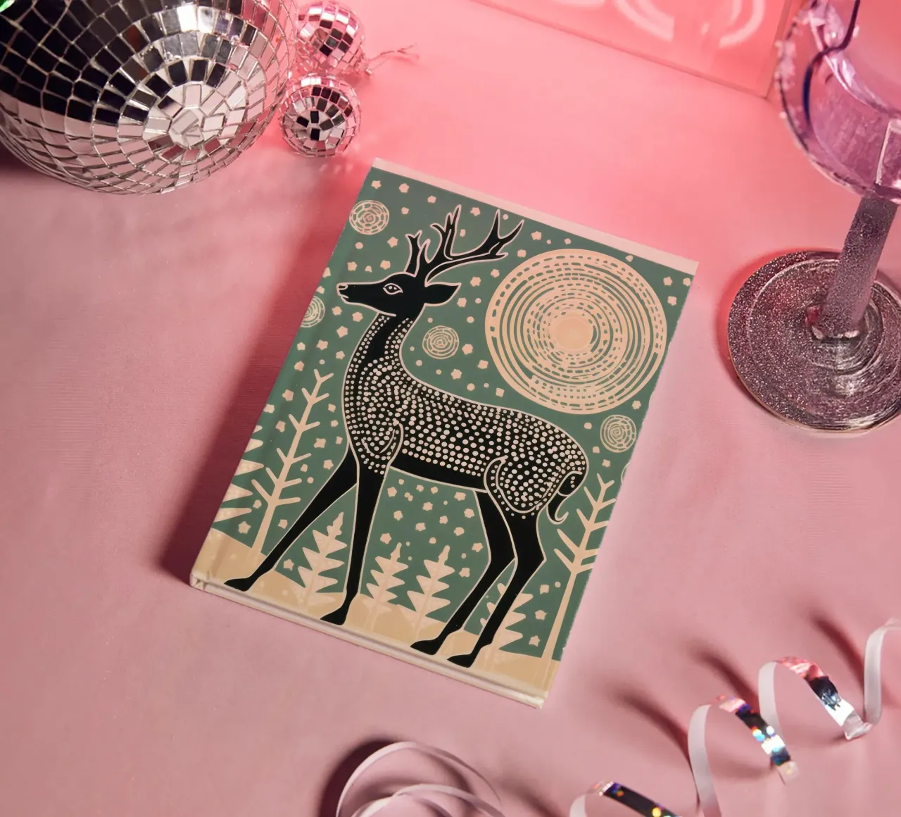 Cerf vert 2 carnet de notes de Minimal Animal Art