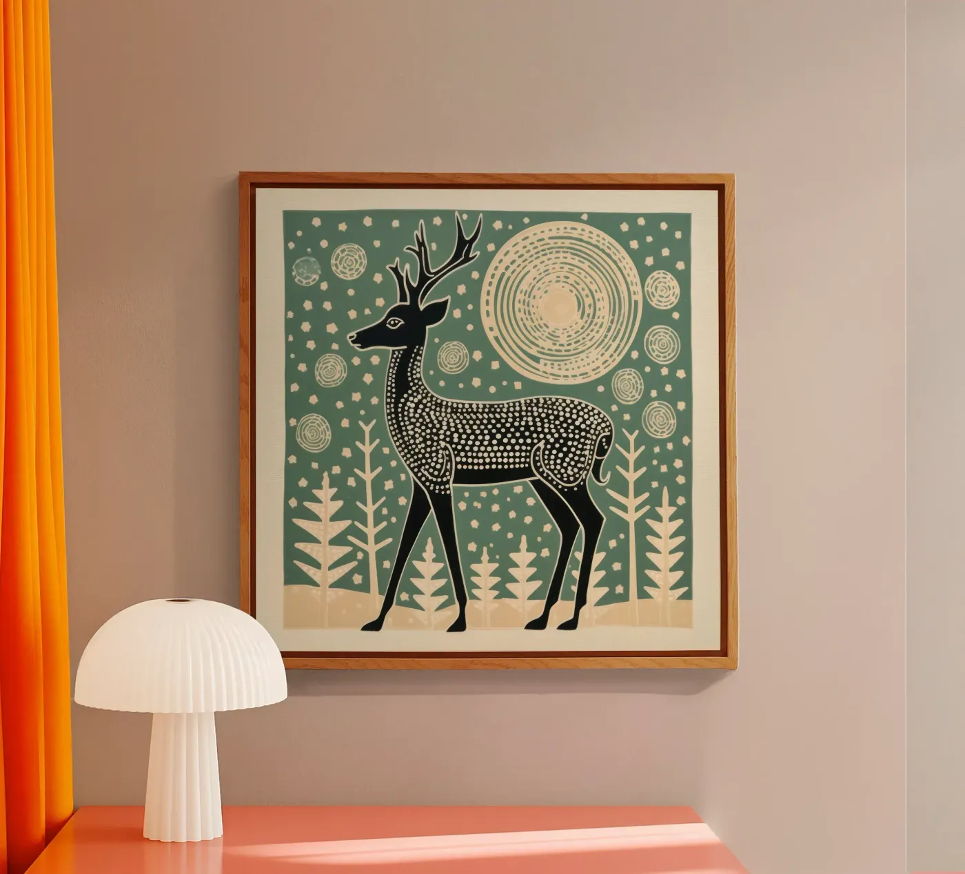 Grüne Hirsche Acryl-Glas von Minimal Animal Art