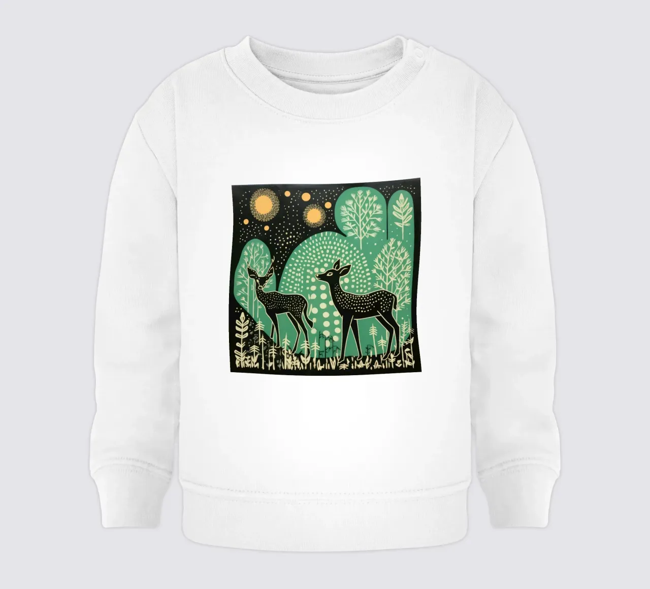 Cervo verde 3 felpa neonato da Minimal Animal Art