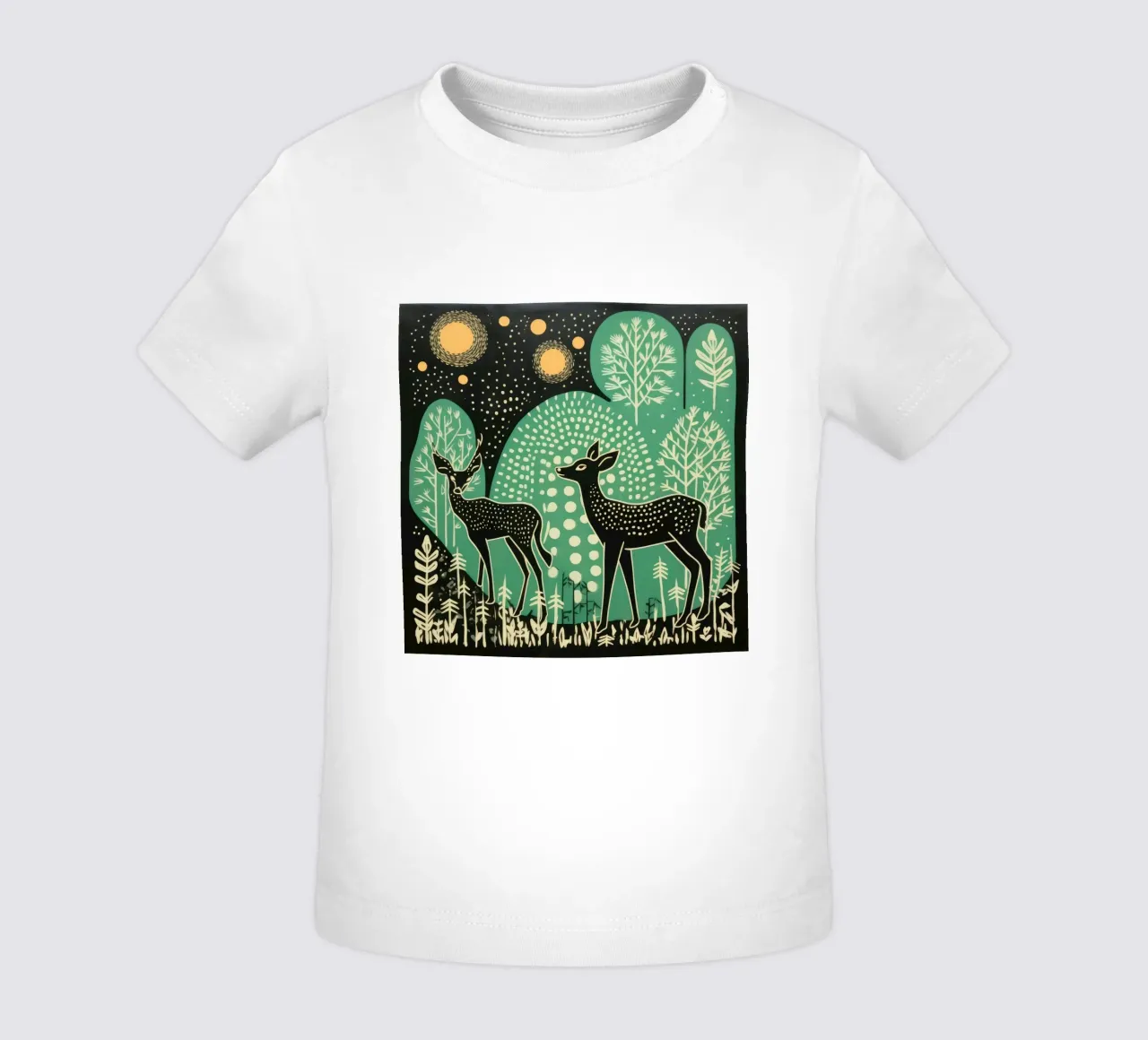 Cervo verde 3 maglietta neonato da Minimal Animal Art
