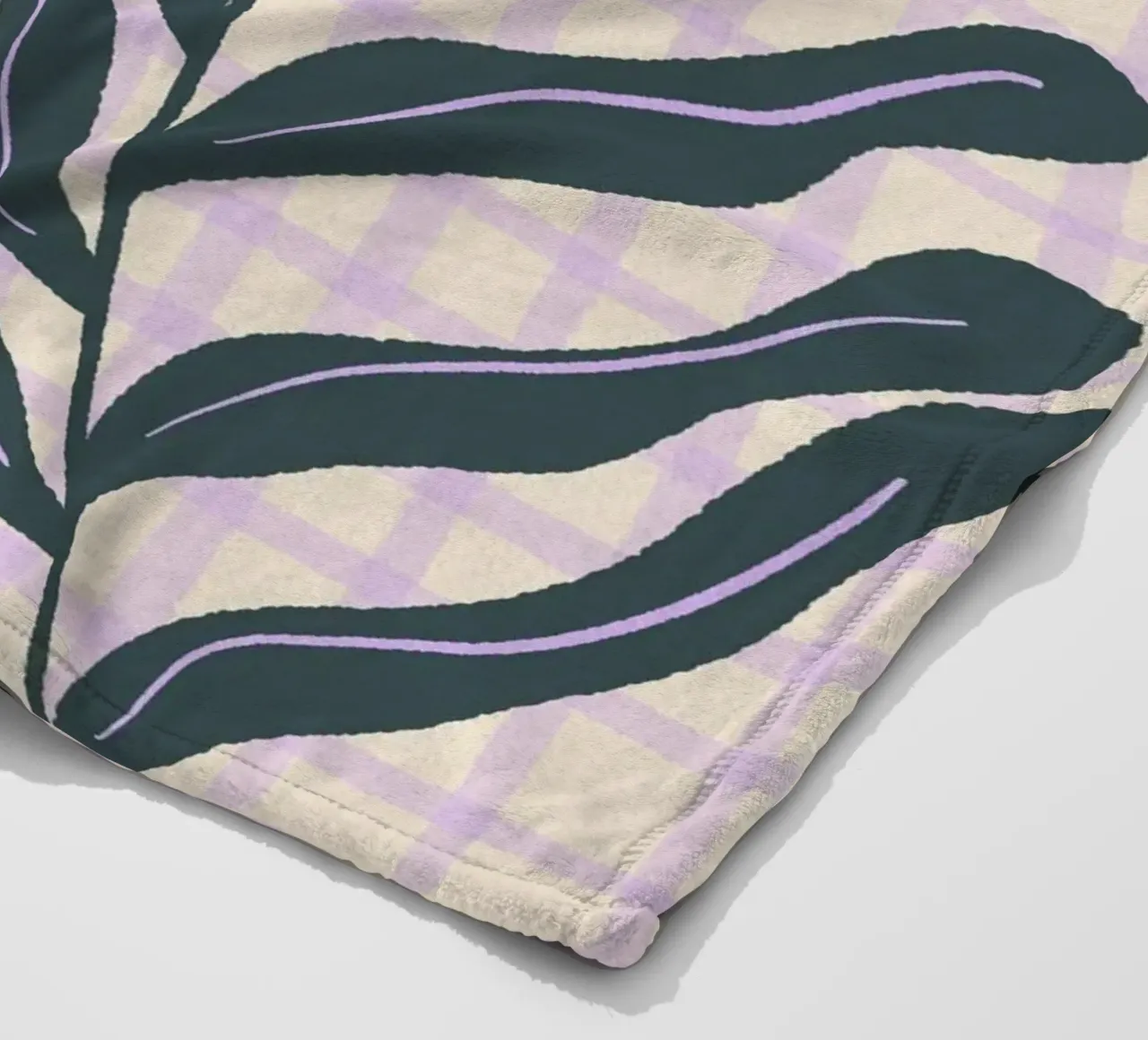 Abstract branches on a grid pattern fleece blanket by Wackapacka