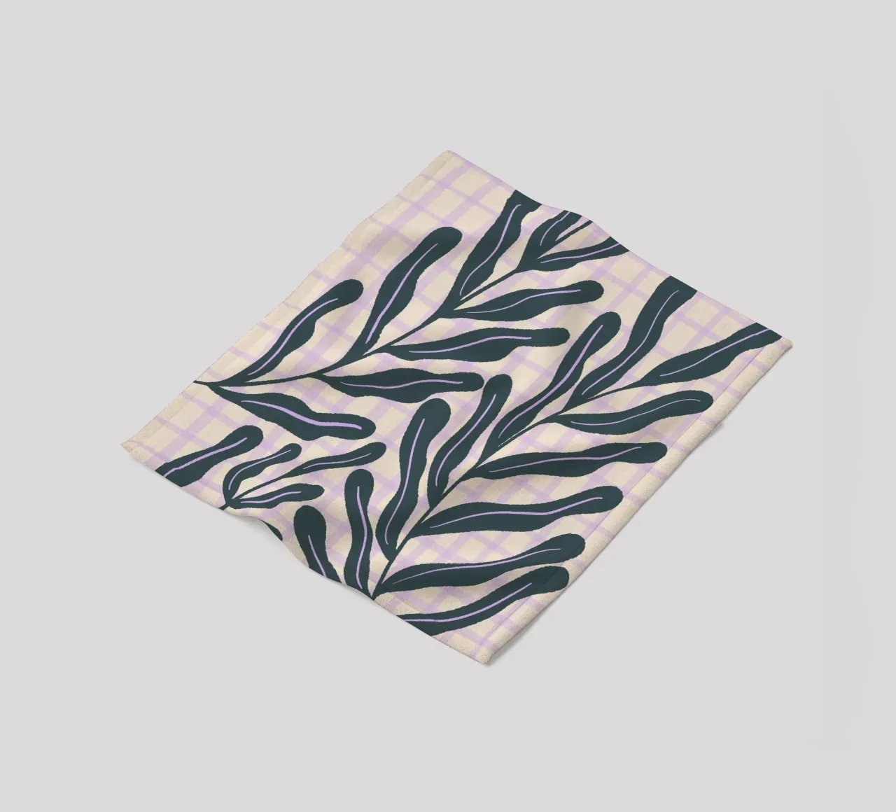 Abstract branches on a grid pattern fleece blanket by Wackapacka