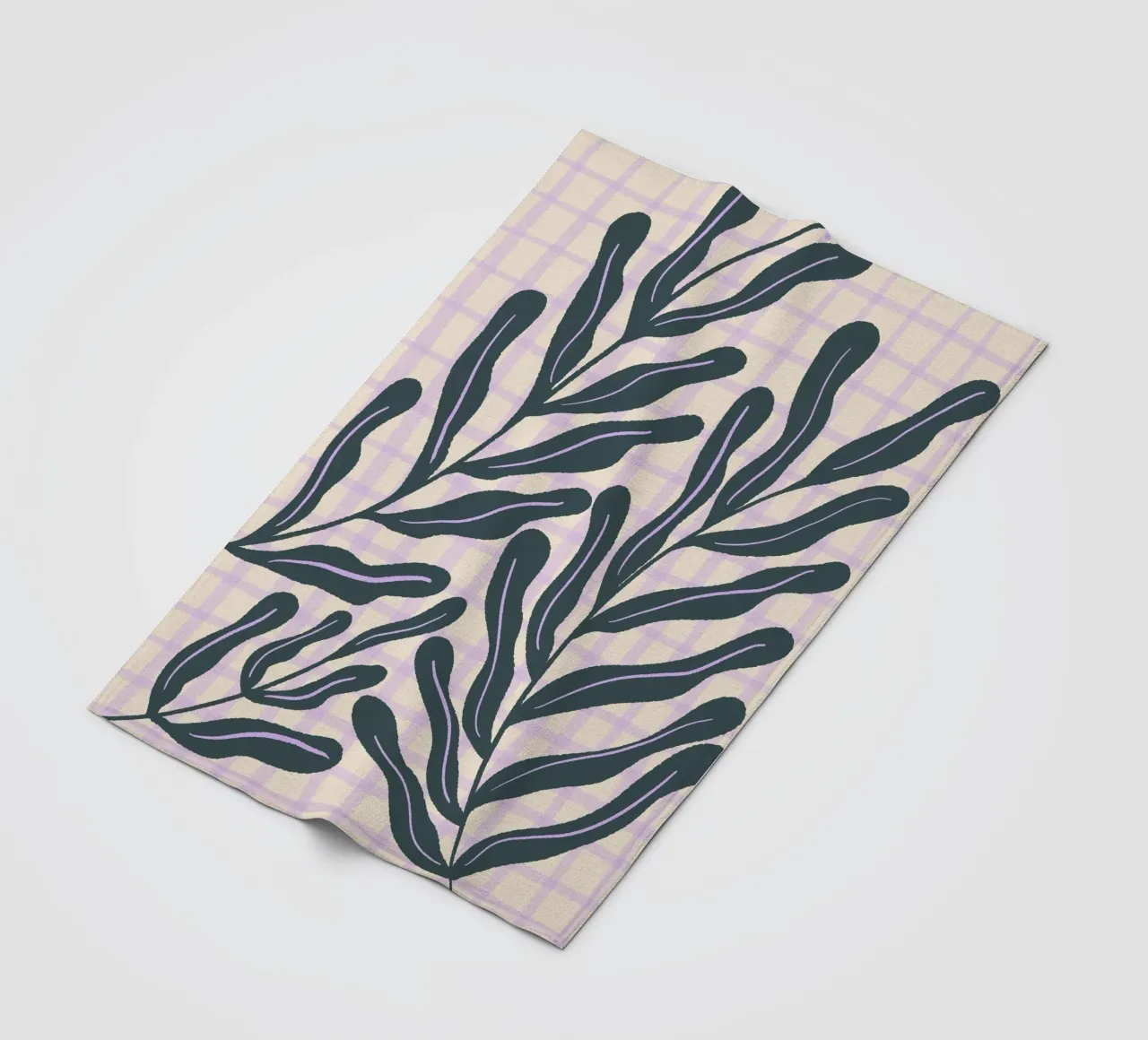 Abstract branches on a grid pattern fleece blanket by Wackapacka