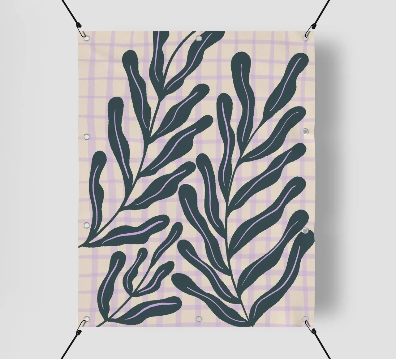 Abstract branches on a grid pattern pvc cover by Wackapacka