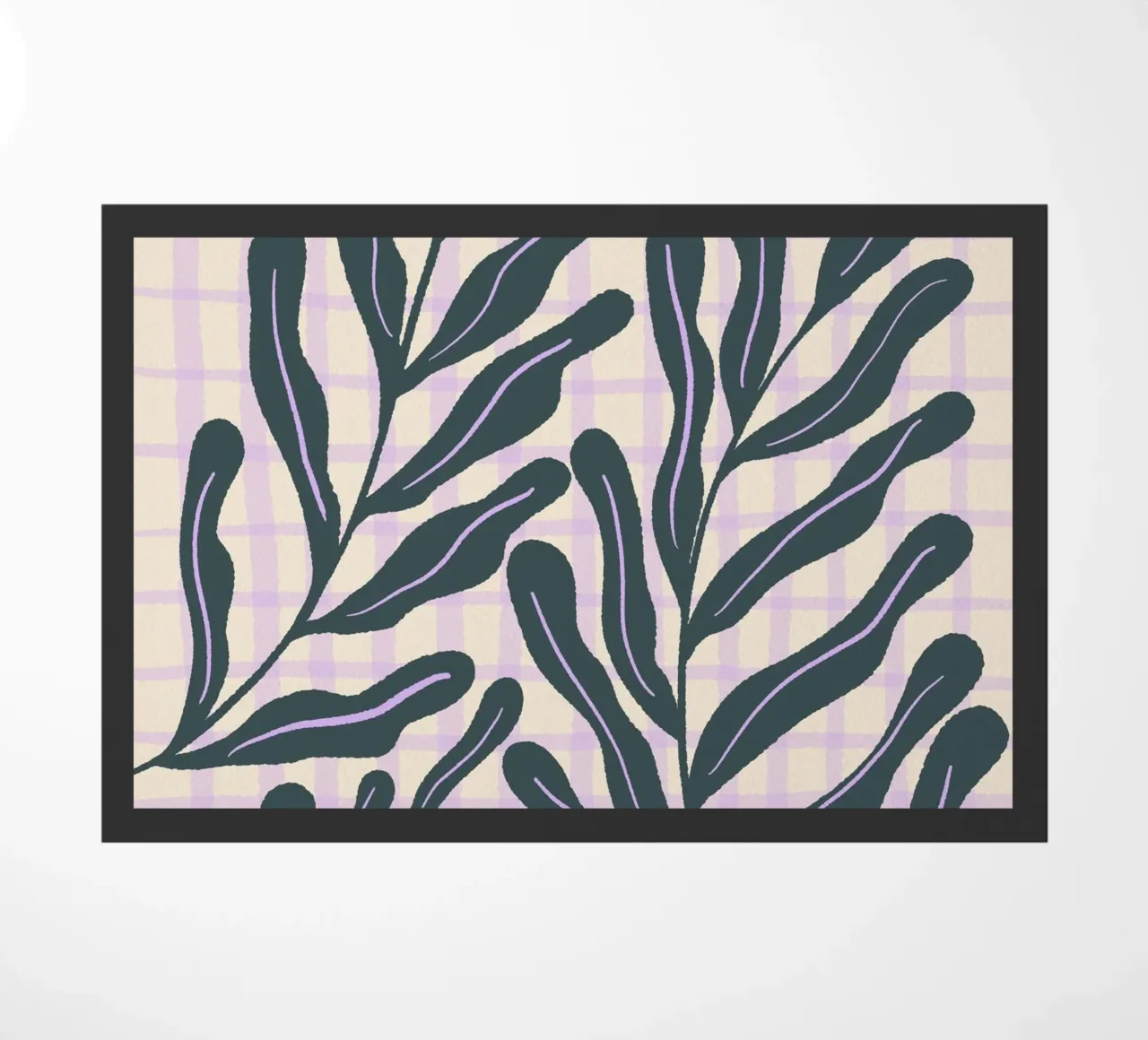 Abstract branches on a grid pattern doormat by Wackapacka
