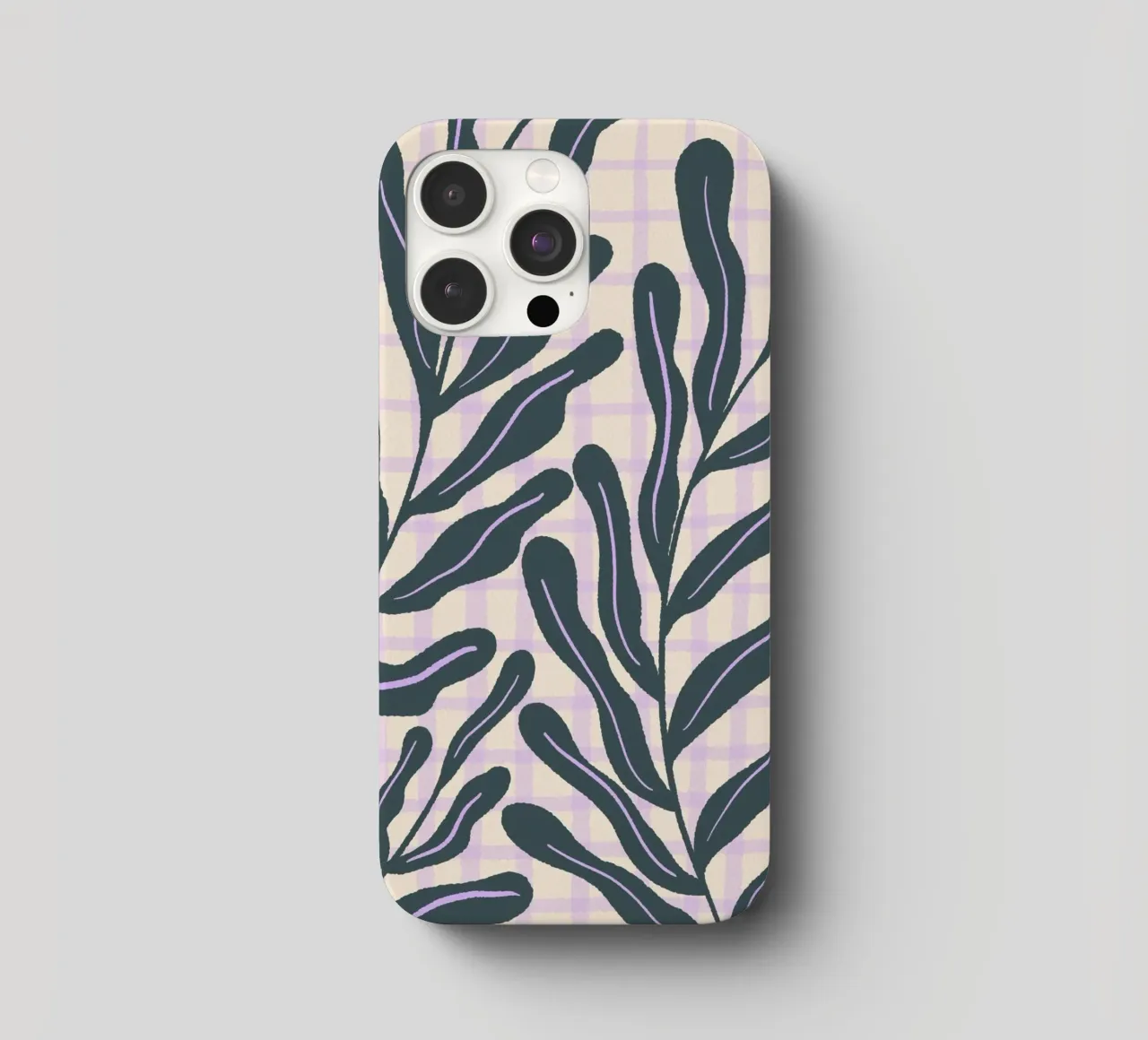 Abstract branches on a grid pattern iphone case by Wackapacka