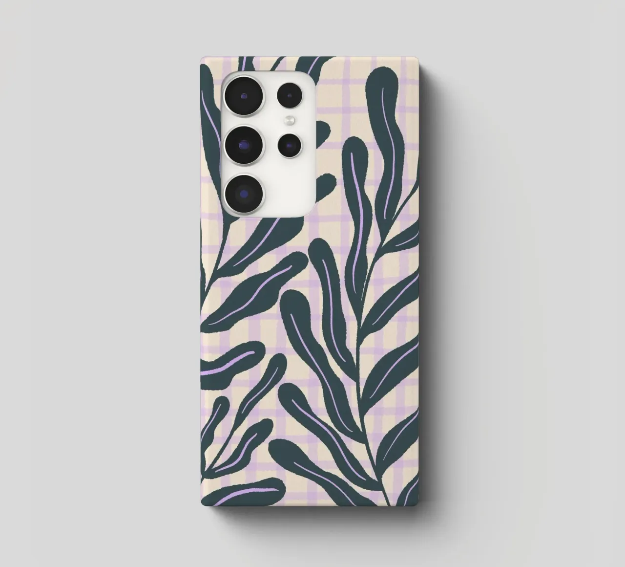 Abstract branches on a grid pattern samsung phone case by Wackapacka
