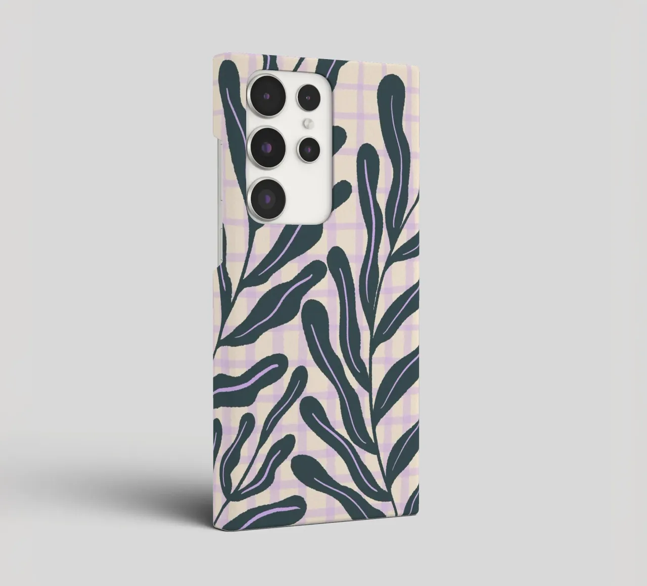 Abstract branches on a grid pattern samsung phone case by Wackapacka