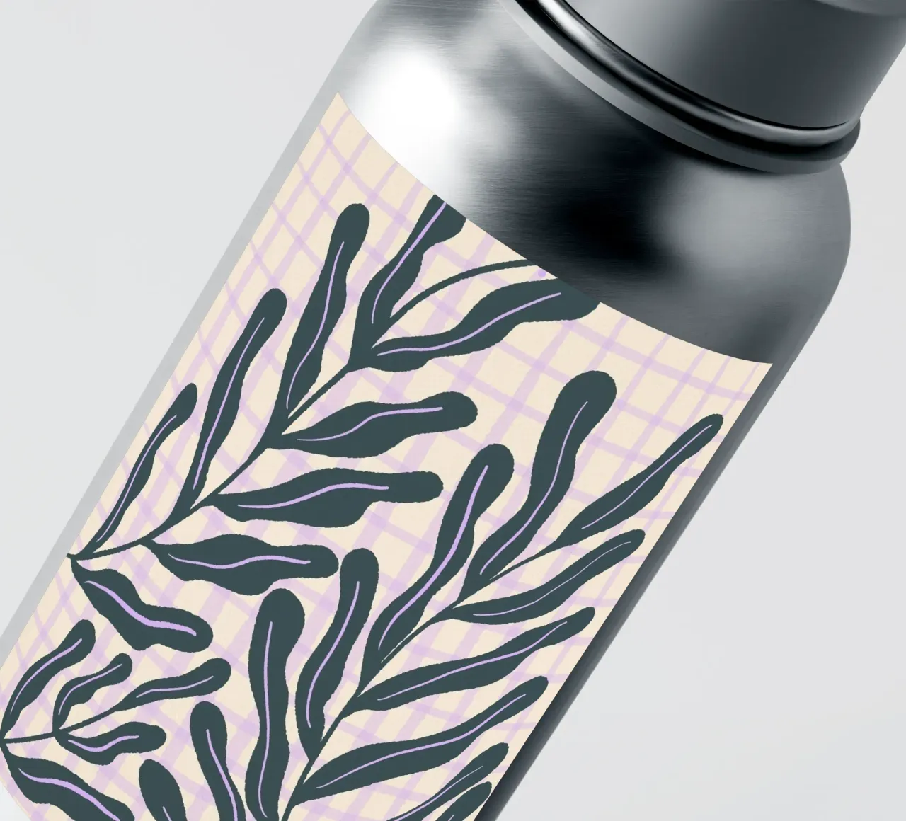 Abstract branches on a grid pattern sticker by Wackapacka