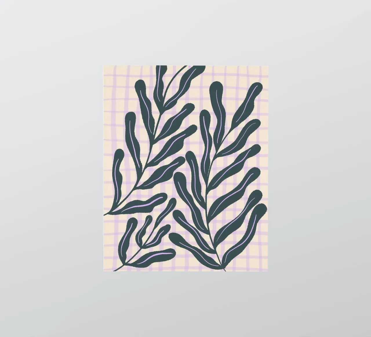 Abstract branches on a grid pattern sticker by Wackapacka