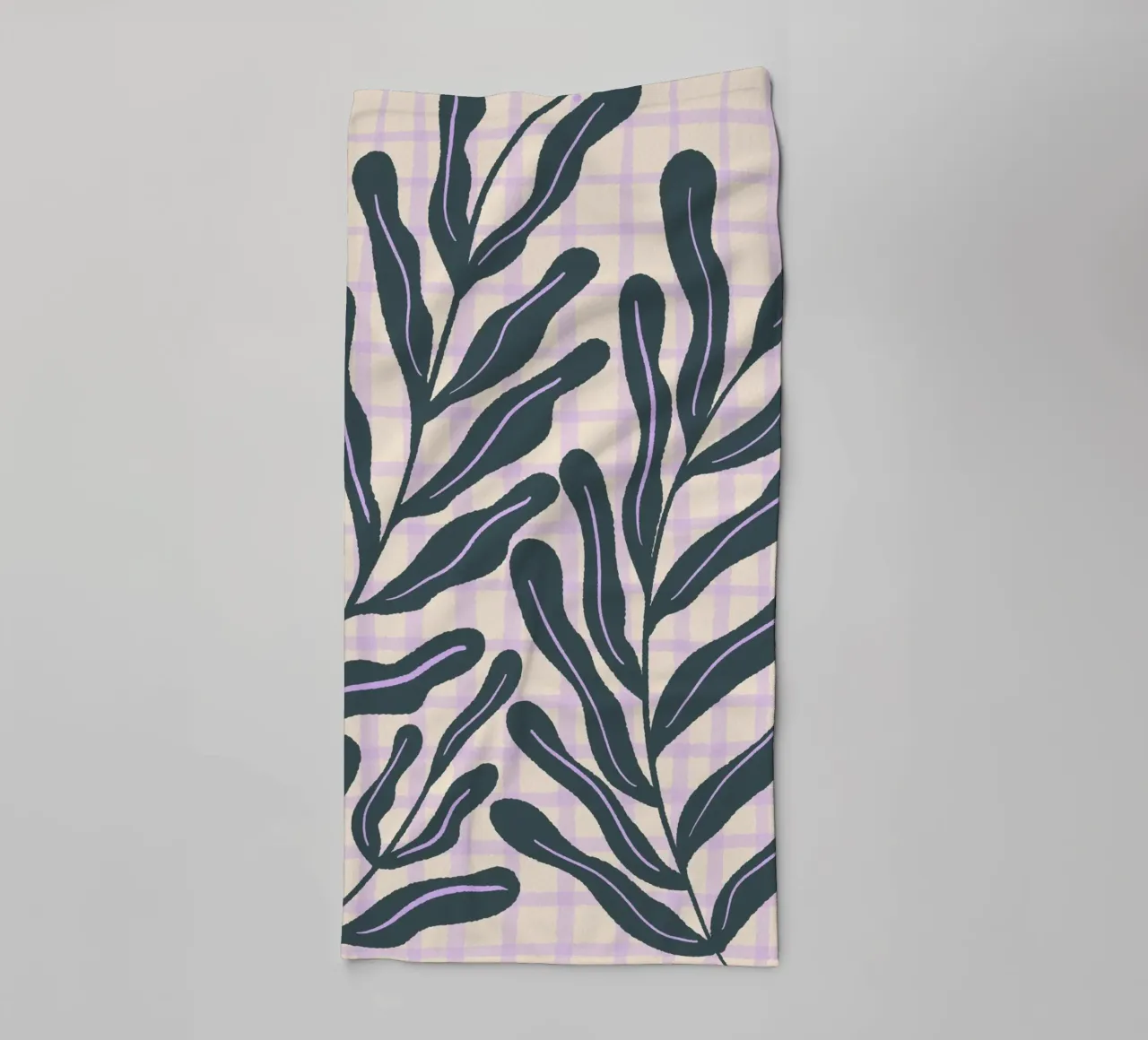 Abstract branches on a grid pattern towel by Wackapacka