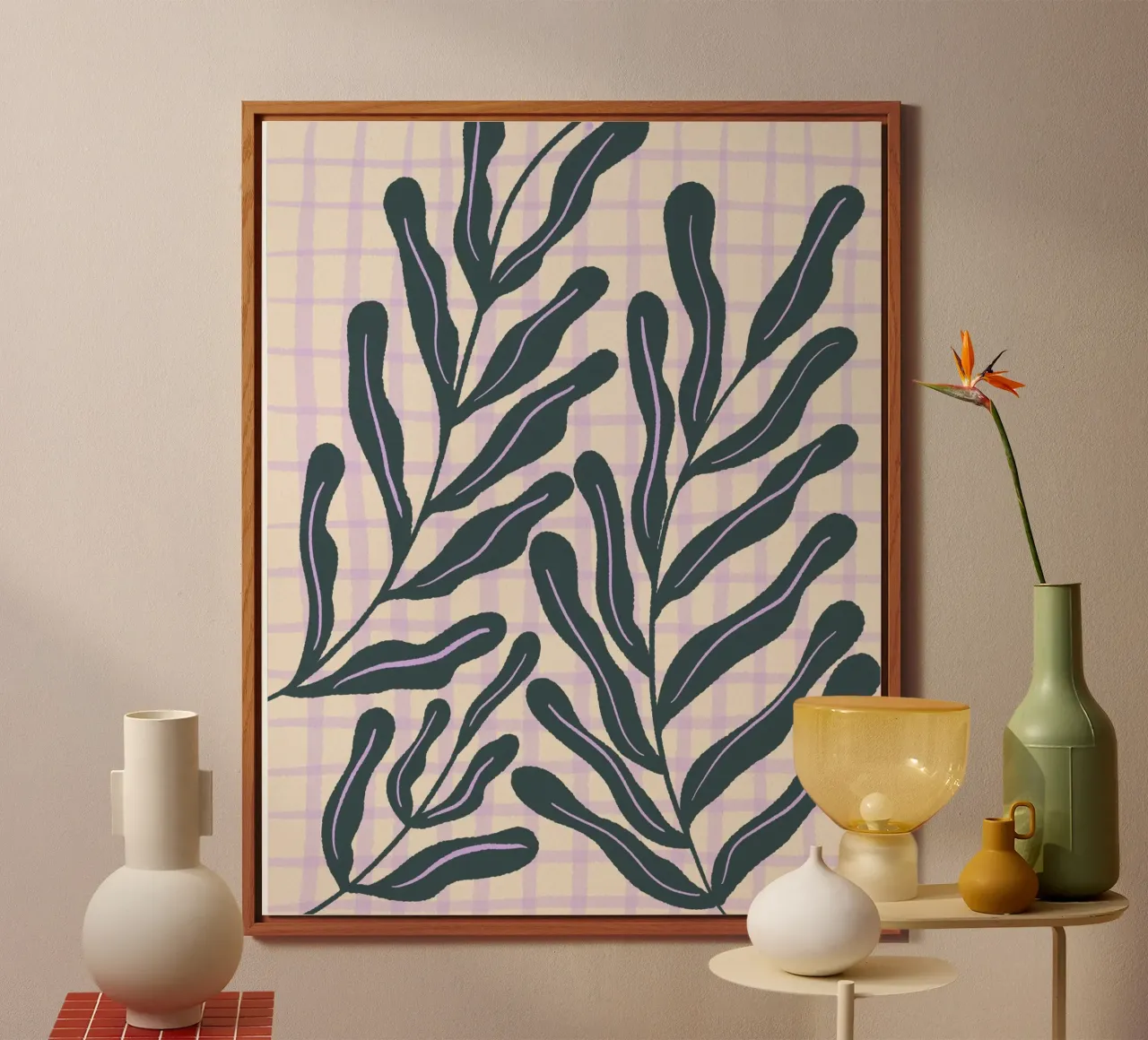 Abstract branches on a grid pattern alu-dibond by Wackapacka