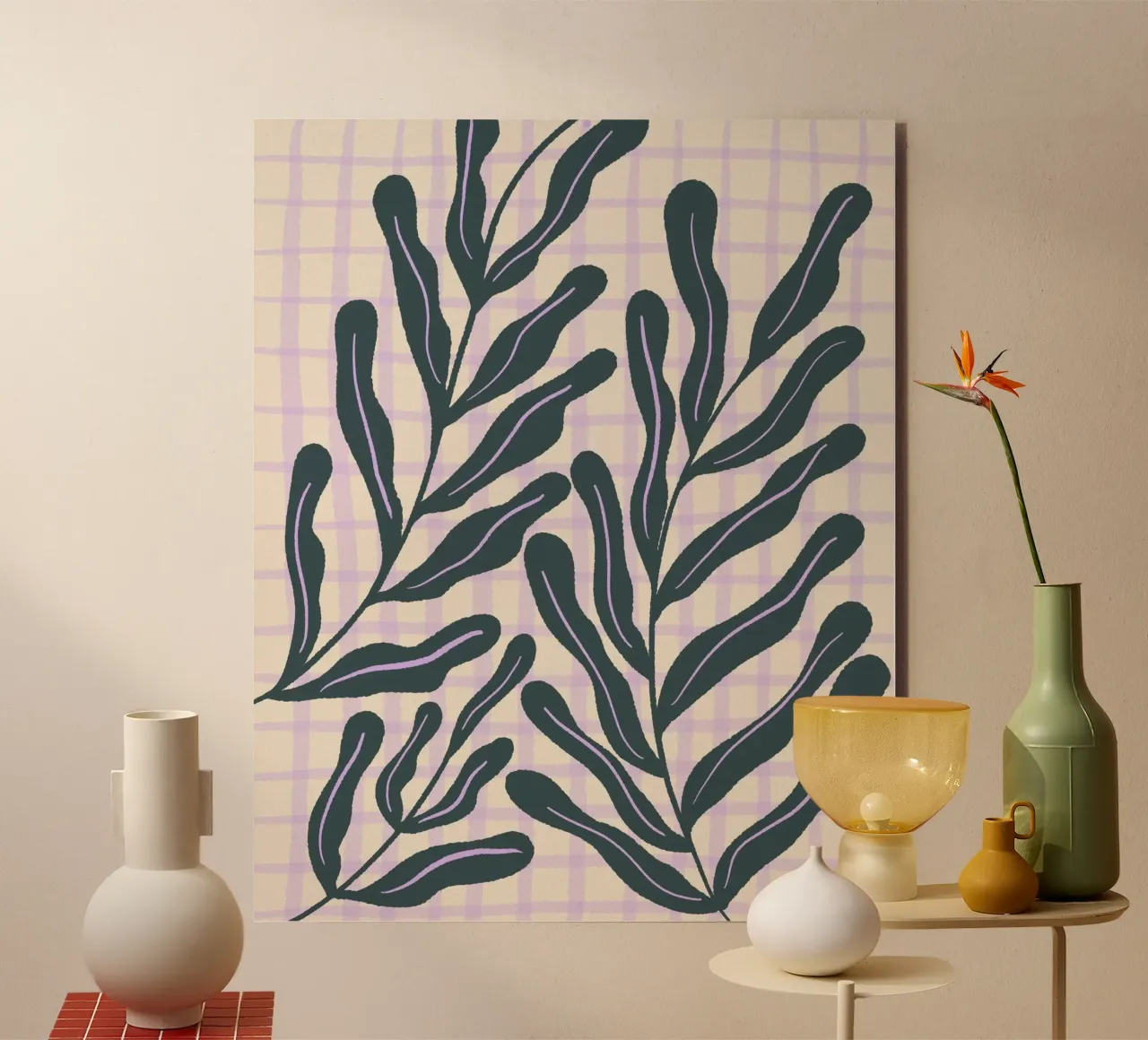 Abstract branches on a grid pattern alu-dibond by Wackapacka