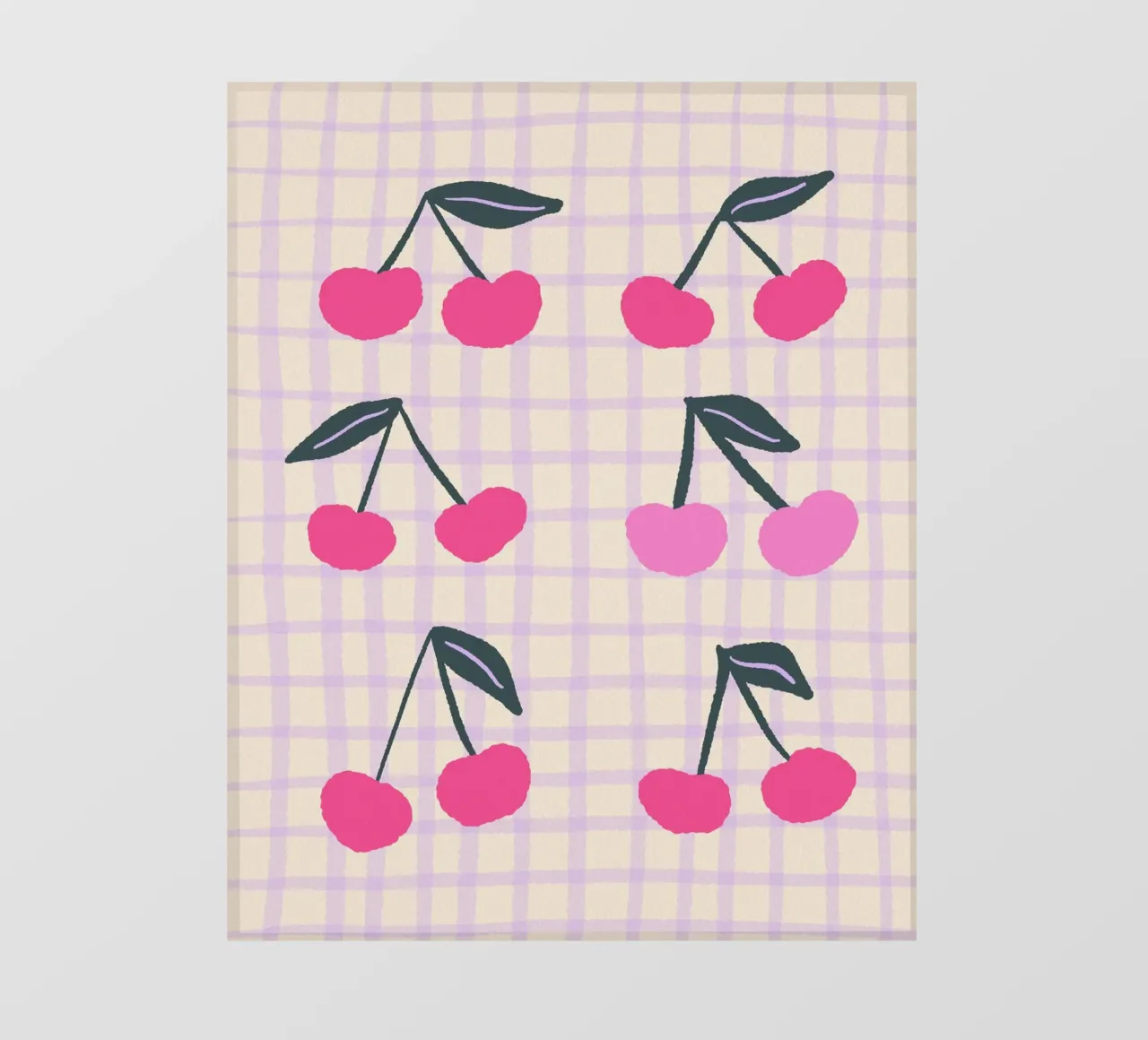 Abstract cherries on a grid pattern pvc cover by Wackapacka