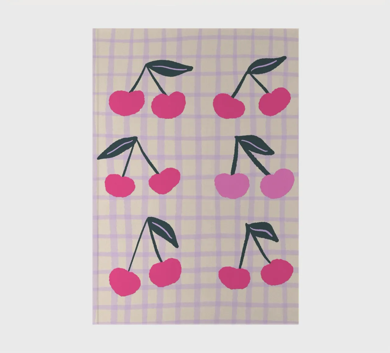 Abstract cherries on a grid pattern notebook by Wackapacka