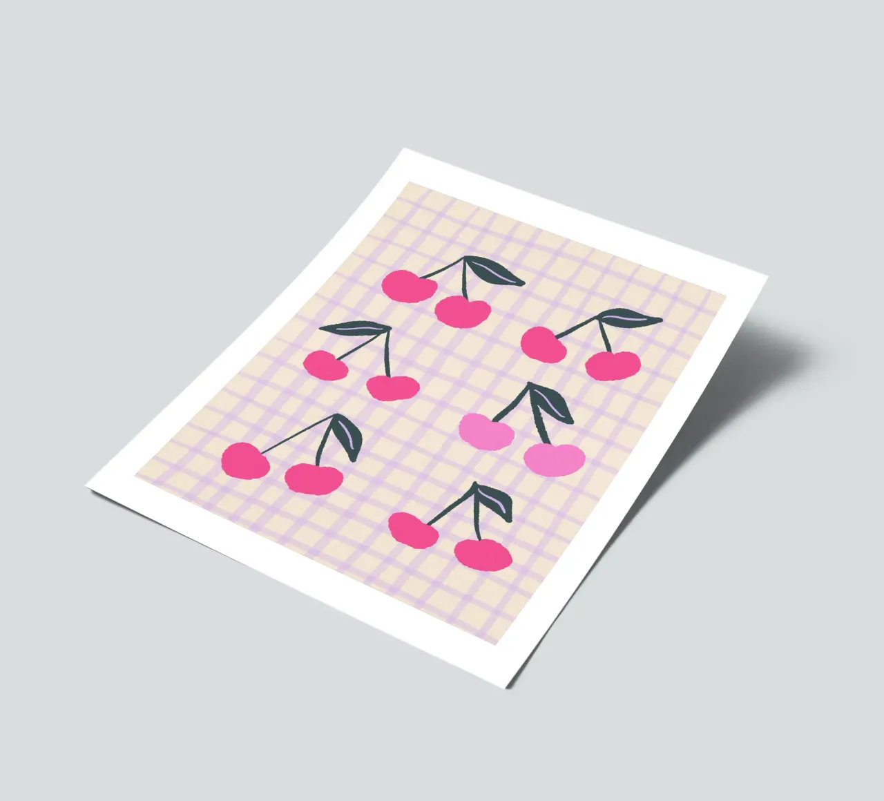 Abstract cherries on a grid pattern sticker sheet by Wackapacka