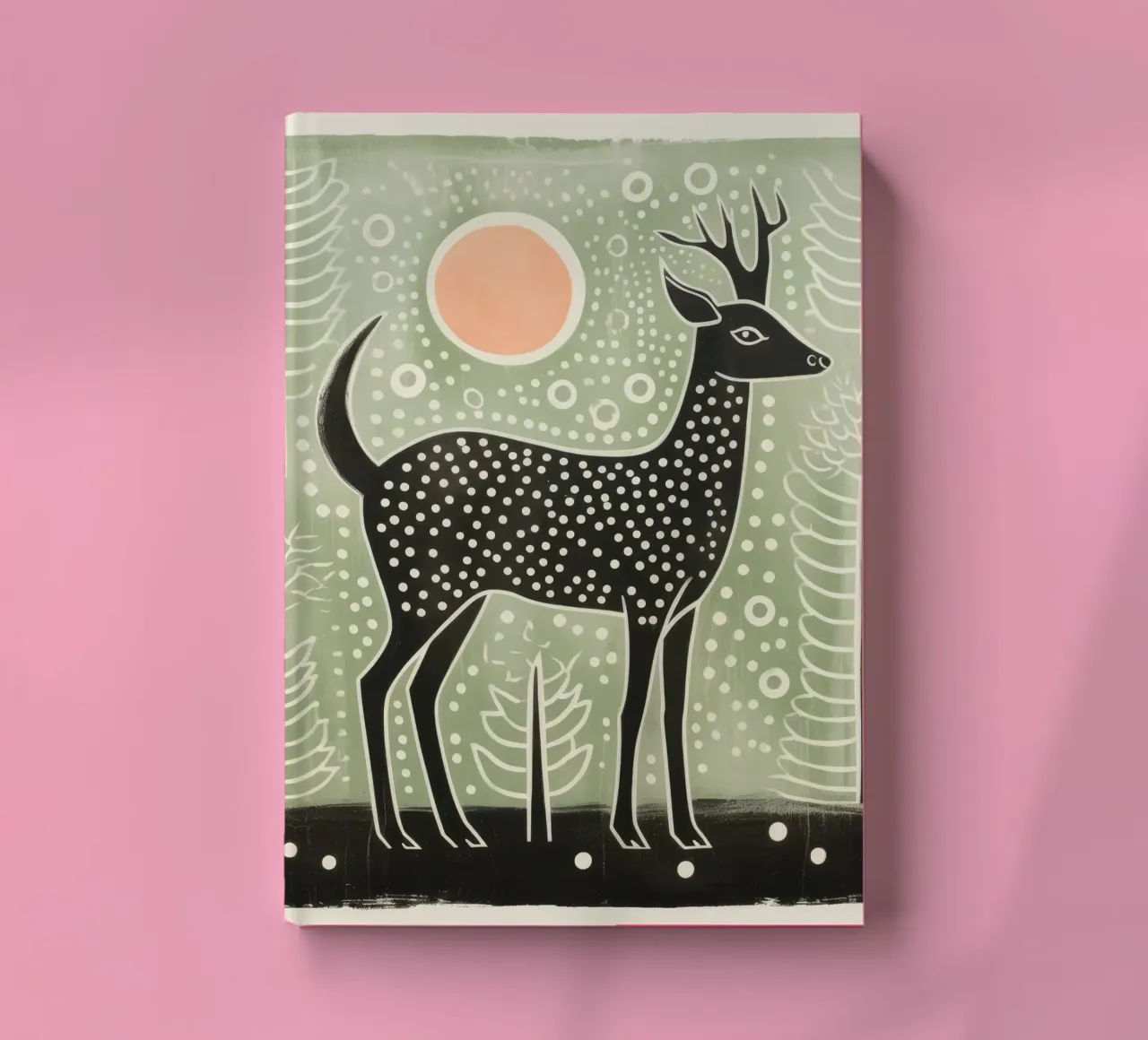Green Deer 4 notebook by Minimal Animal Art