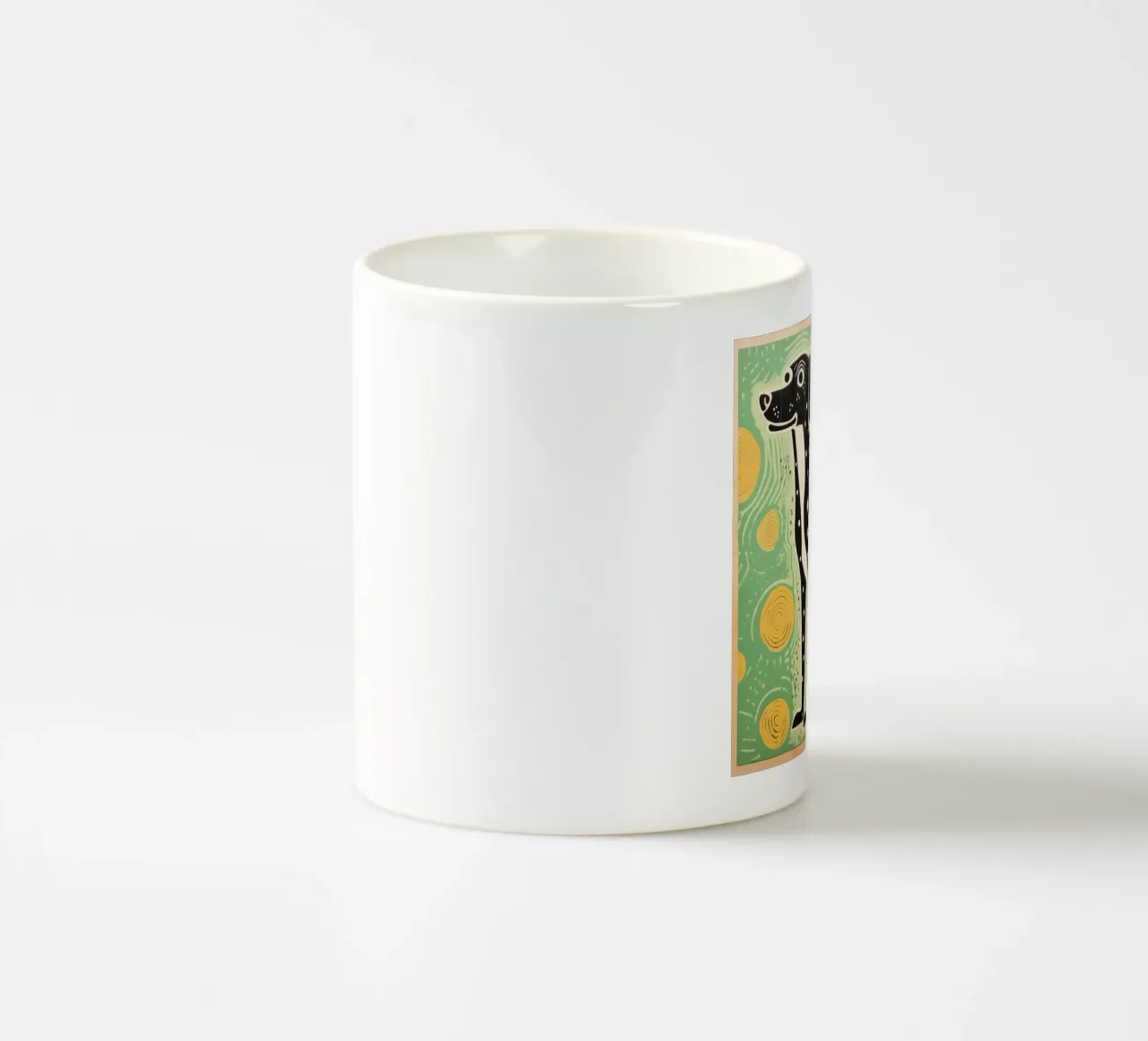 Cane verde 1 tazza in ceramica da Minimal Animal Art