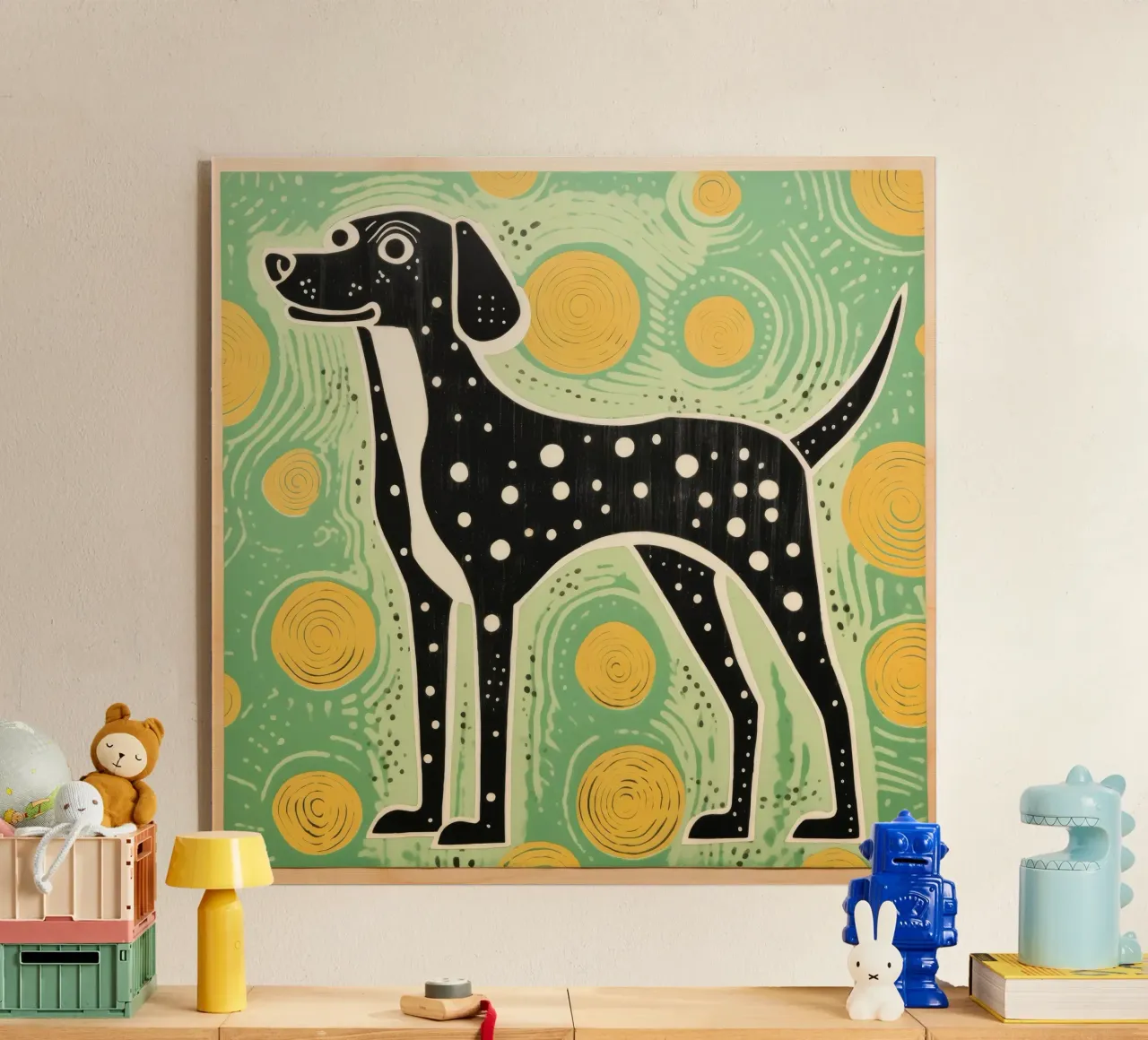 Cane verde plexiglass da Minimal Animal Art