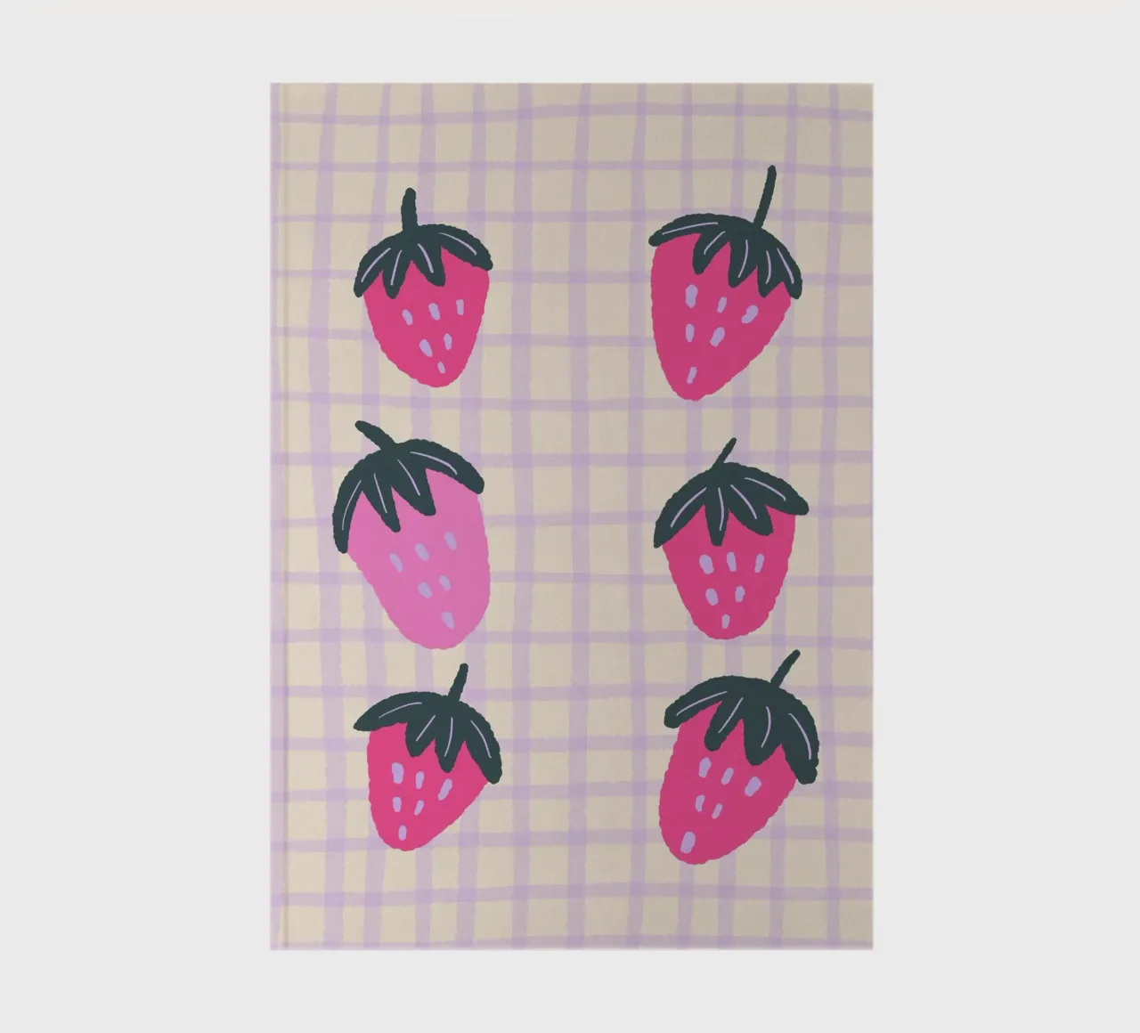 Abstract strawberries on a grid pattern notebook by Wackapacka
