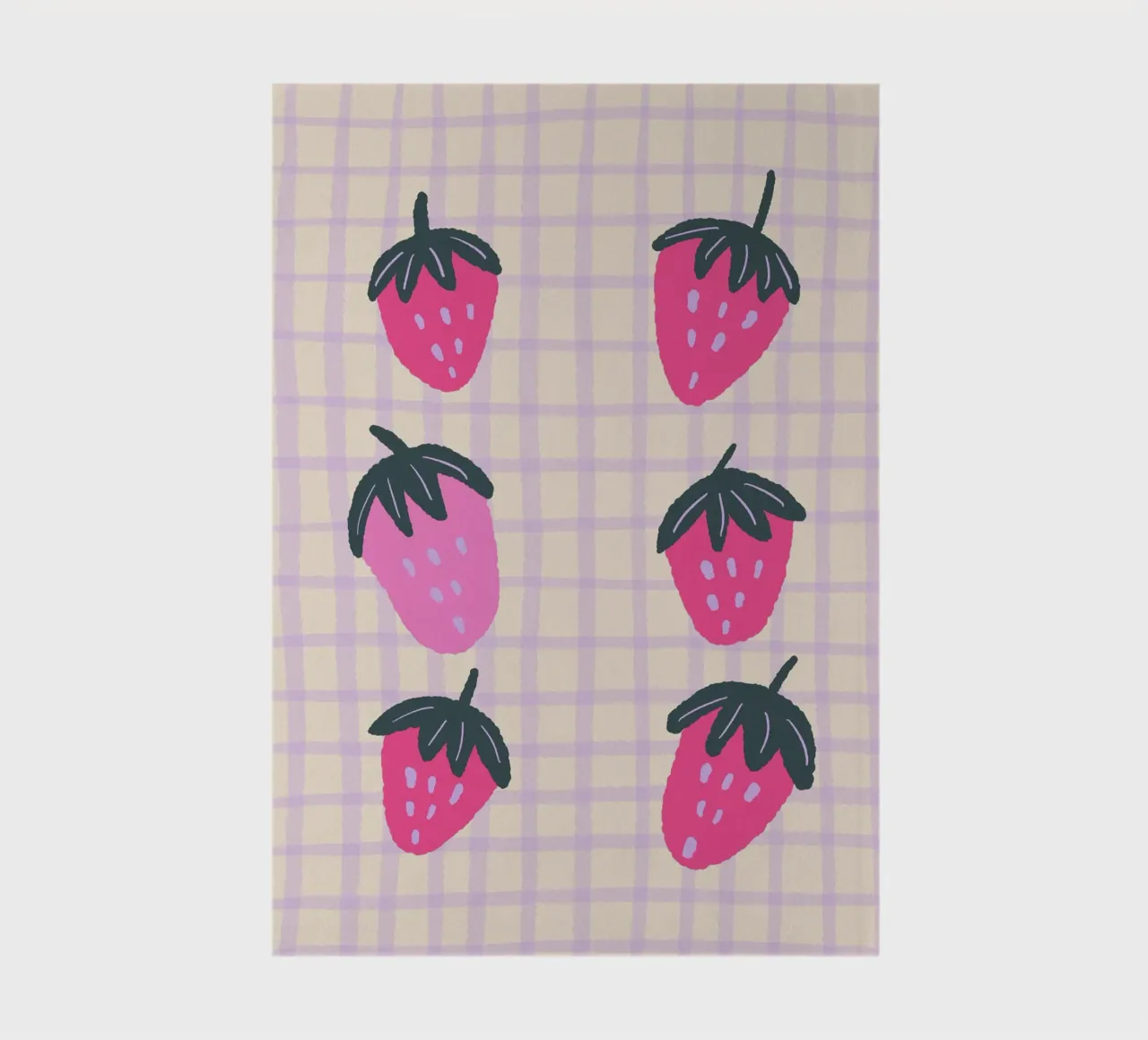 Abstract strawberries on a grid pattern notebook by Wackapacka