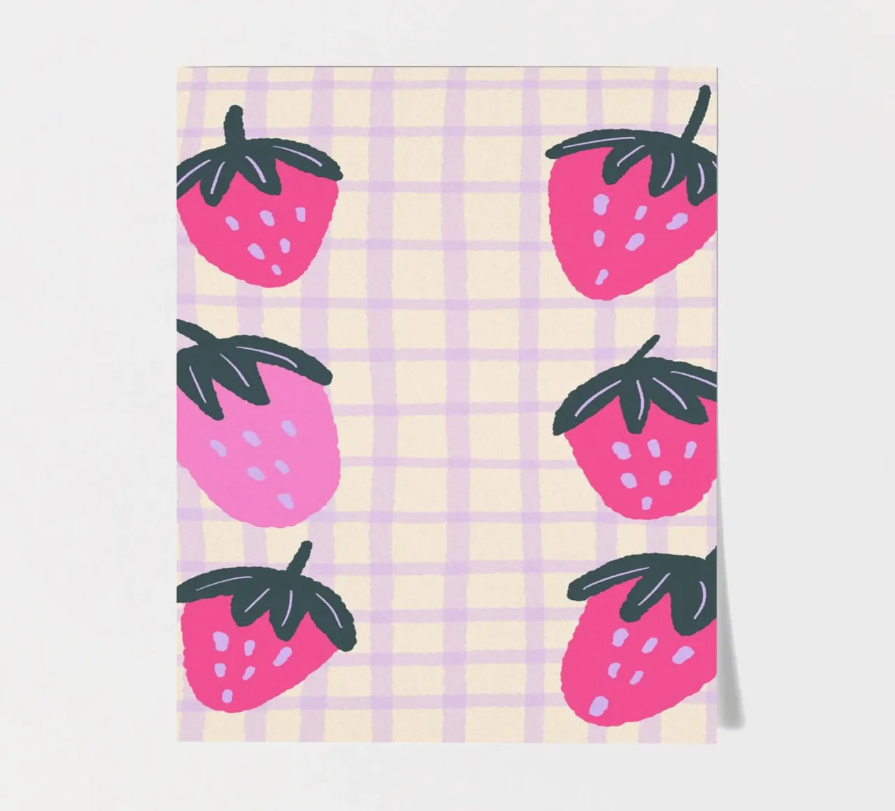 Abstract strawberries on a grid pattern sticker sheet by Wackapacka