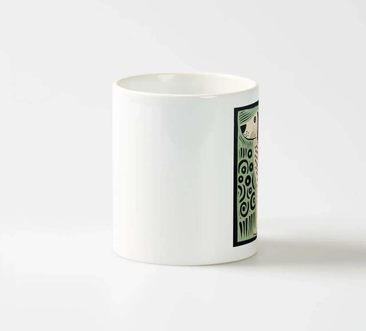 Cane verde 2 tazza in ceramica da Minimal Animal Art