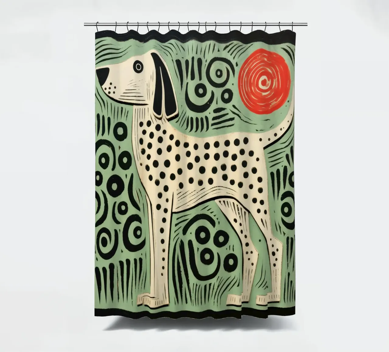 Cane verde 2 tenda da doccia da Minimal Animal Art