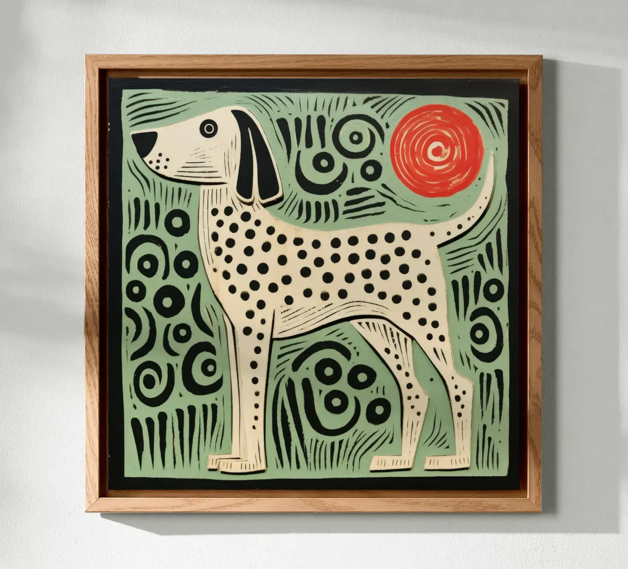 Cane verde 2 alluminio dibond da Minimal Animal Art