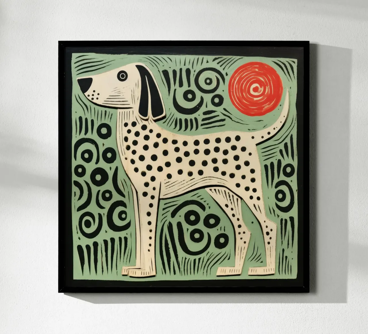 Cane verde poster da Minimal Animal Art