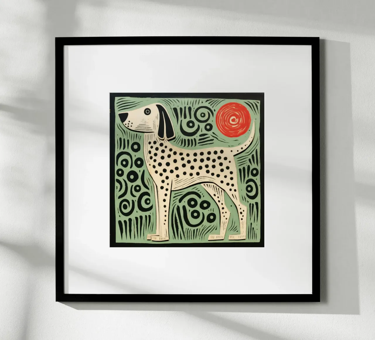 Cane verde poster da Minimal Animal Art