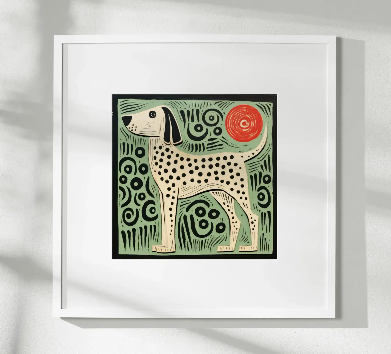 Cane verde poster da Minimal Animal Art
