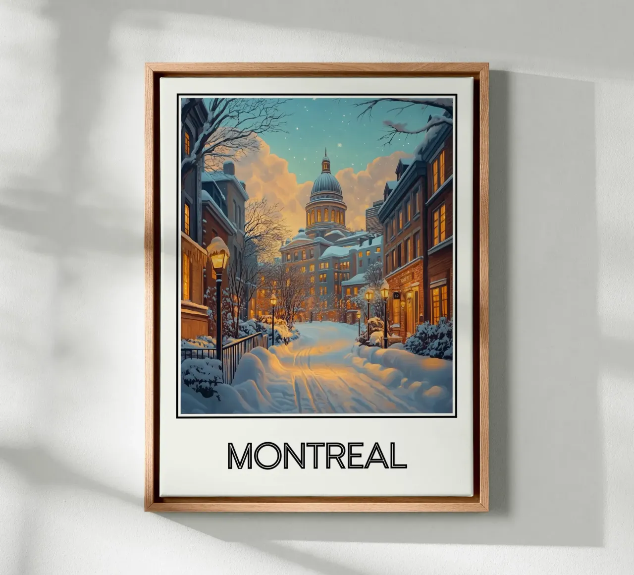 Montréal canvas met Baklijst van Frame the World