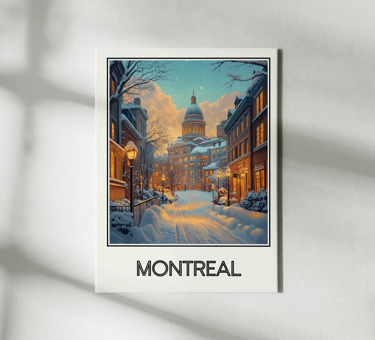 Montréal canvas met Baklijst van Frame the World