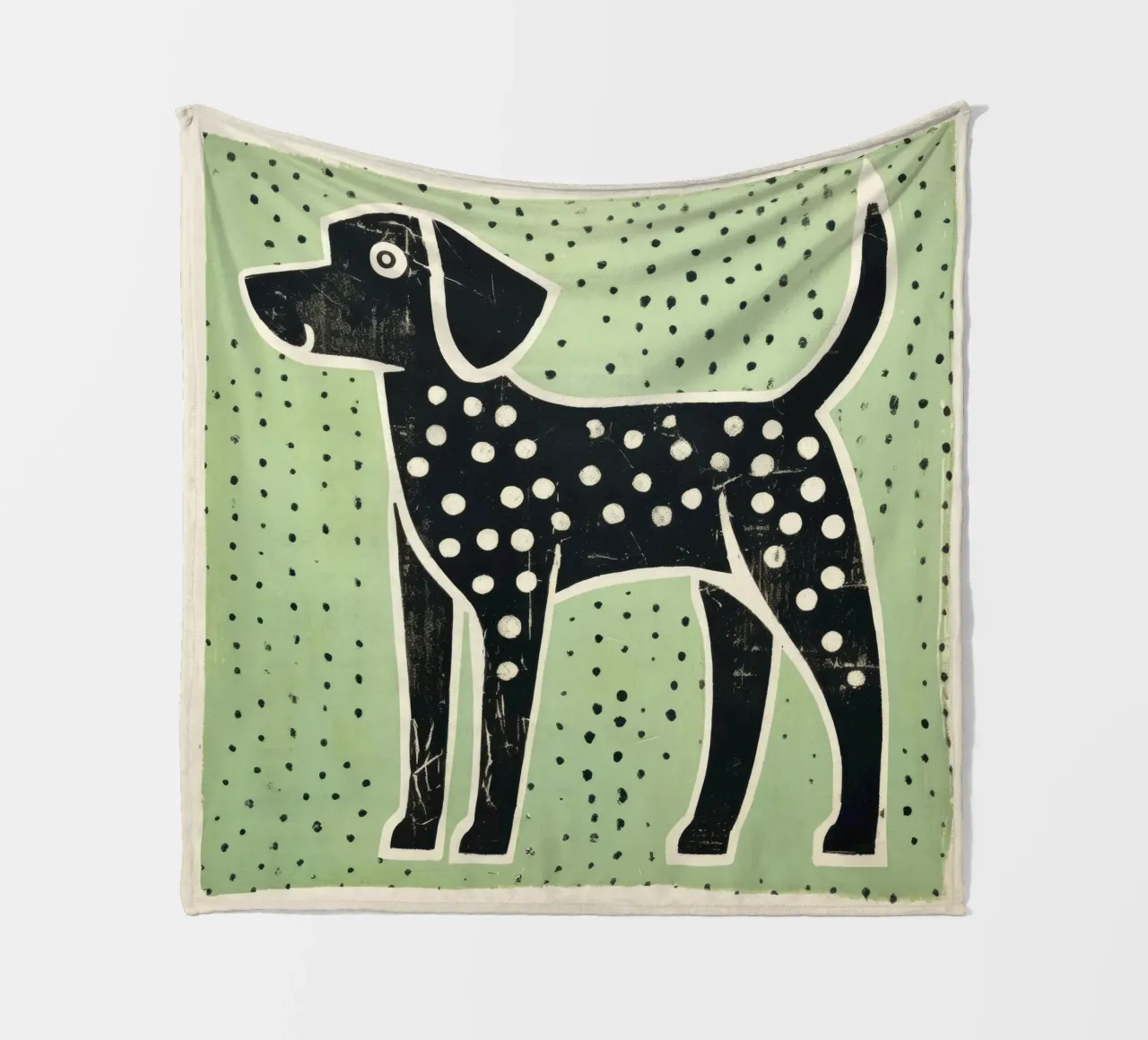 Cane Verde 3 coperta in pile da Minimal Animal Art
