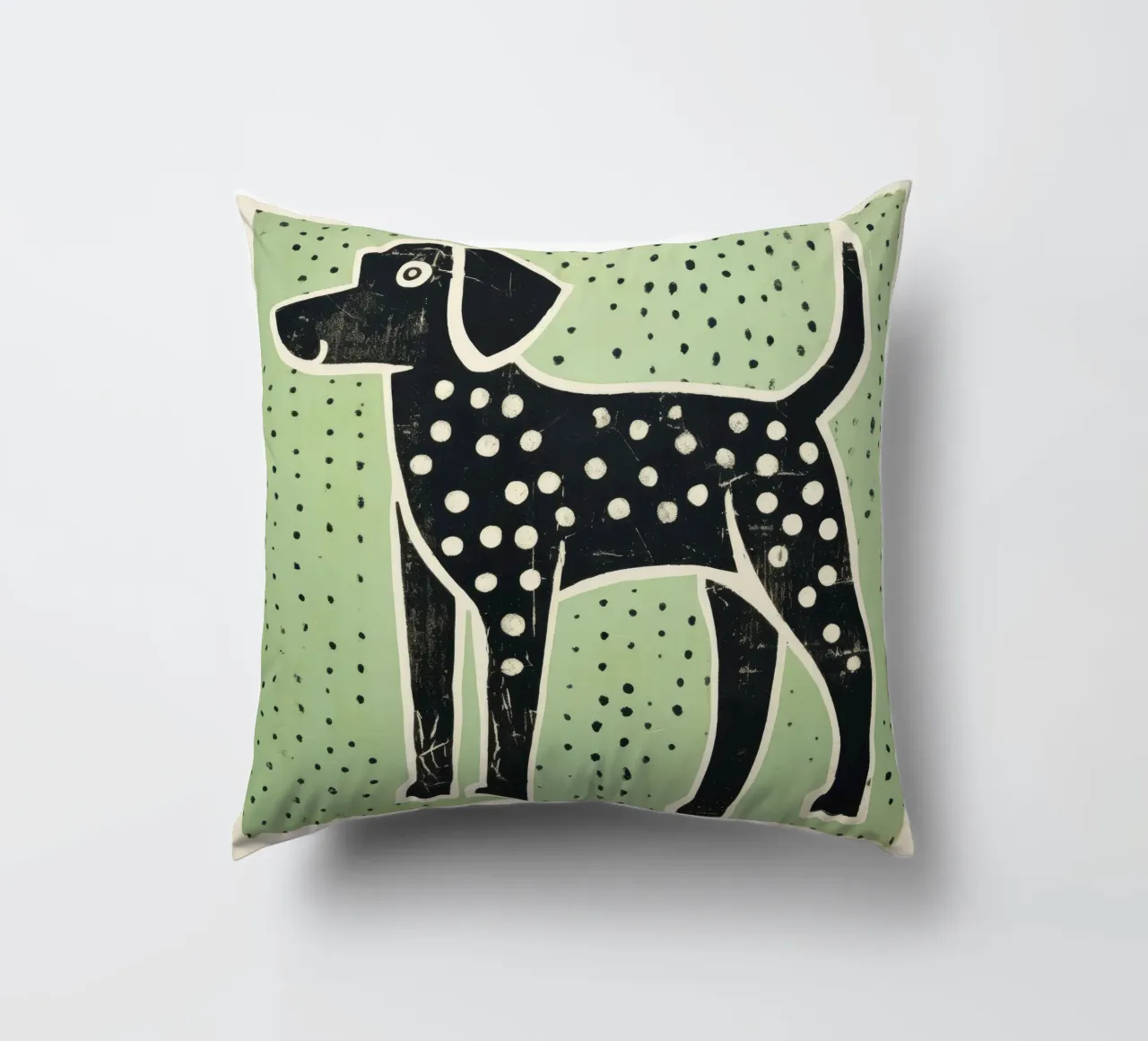 Cane Verde 3 cuscino da Minimal Animal Art