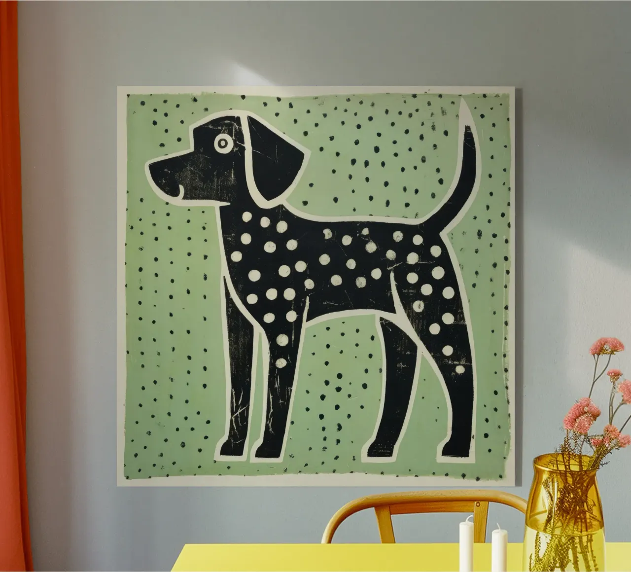 Grüner Hund 3 Acryl-Glas von Minimal Animal Art