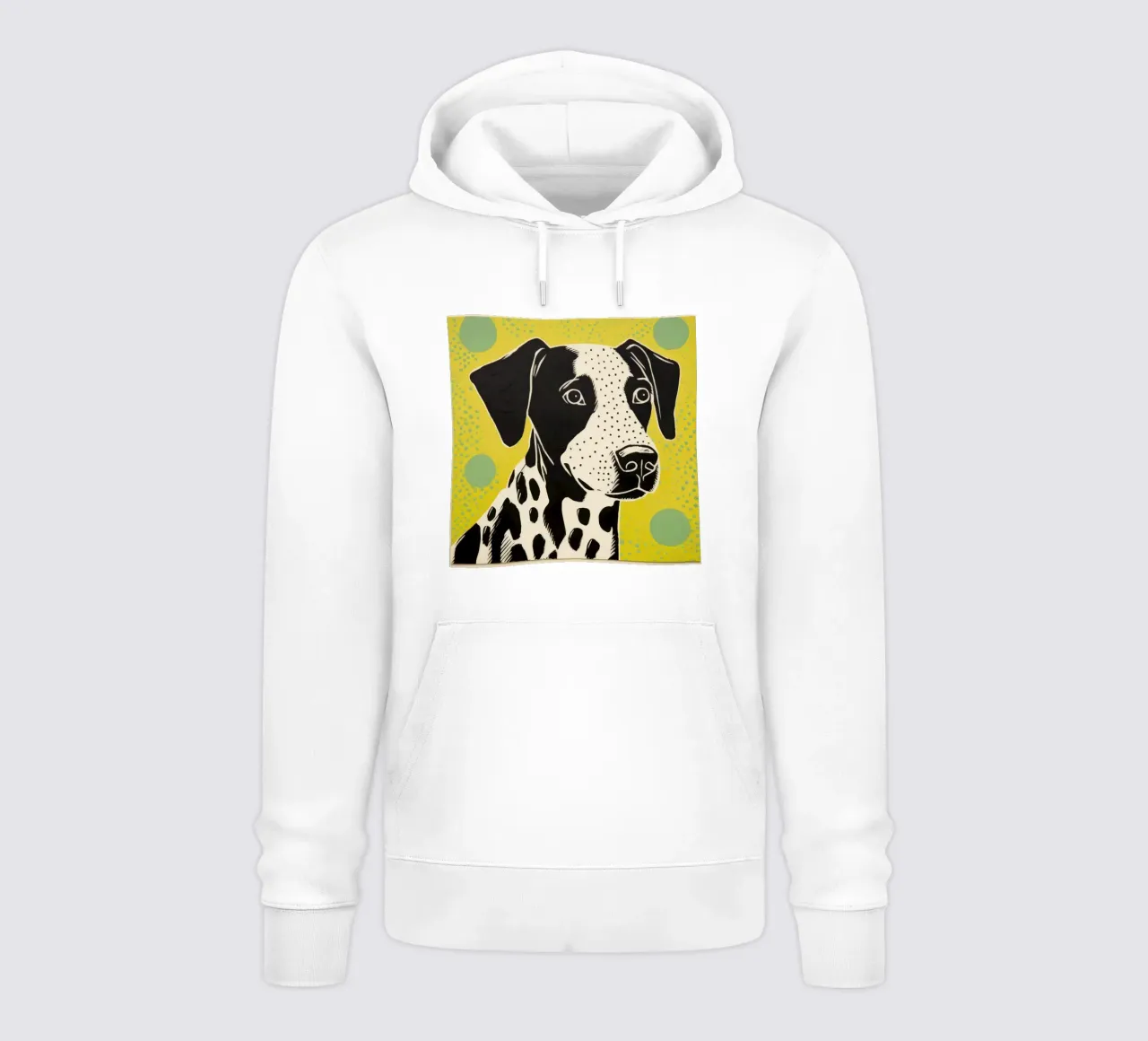 Cane Verde 4 felpa con cappuccio da Minimal Animal Art