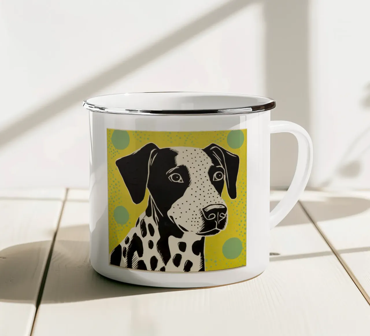 Cane Verde 4 tazza in smalto da Minimal Animal Art