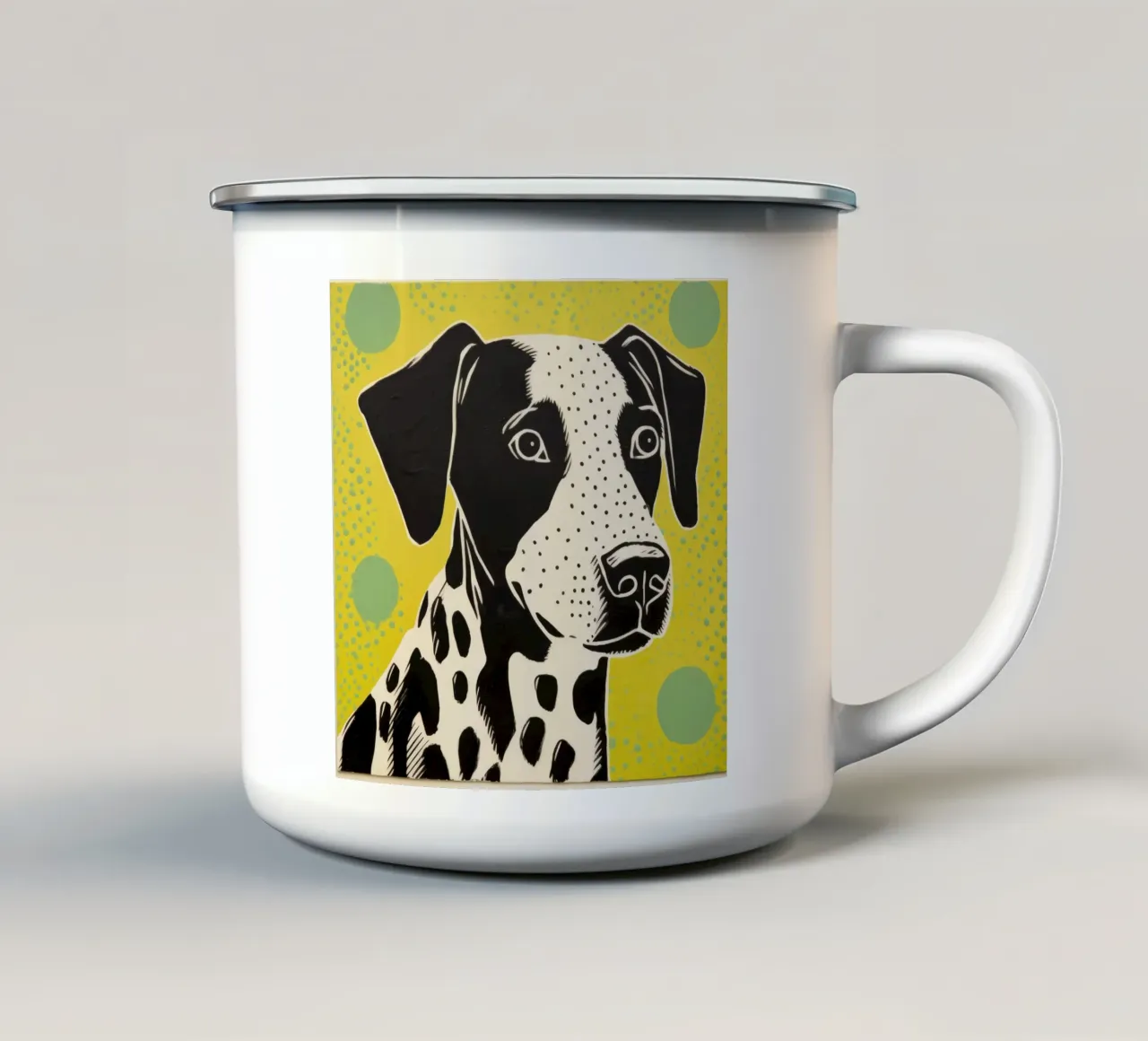 Cane Verde 4 tazza in smalto da Minimal Animal Art
