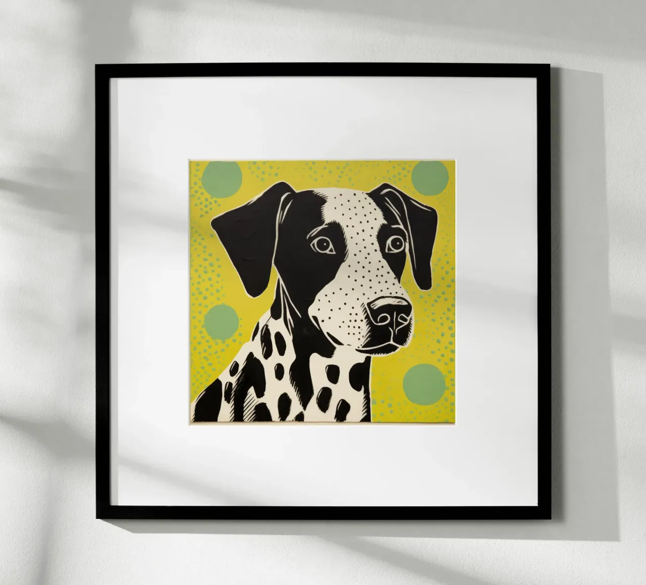 Cane verde poster da Minimal Animal Art