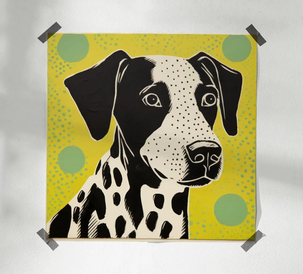 Cane verde poster da Minimal Animal Art