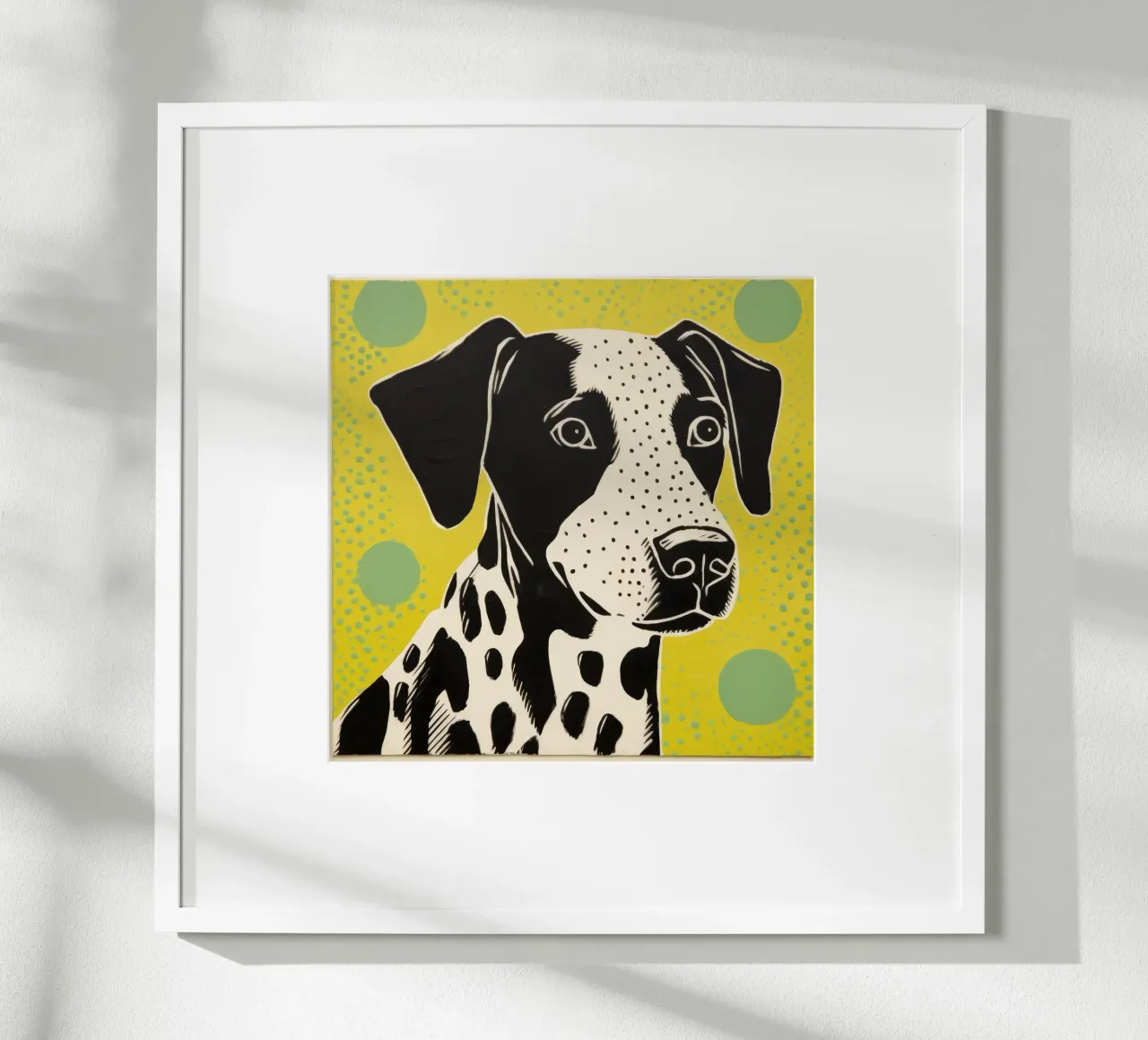 Cane verde poster da Minimal Animal Art