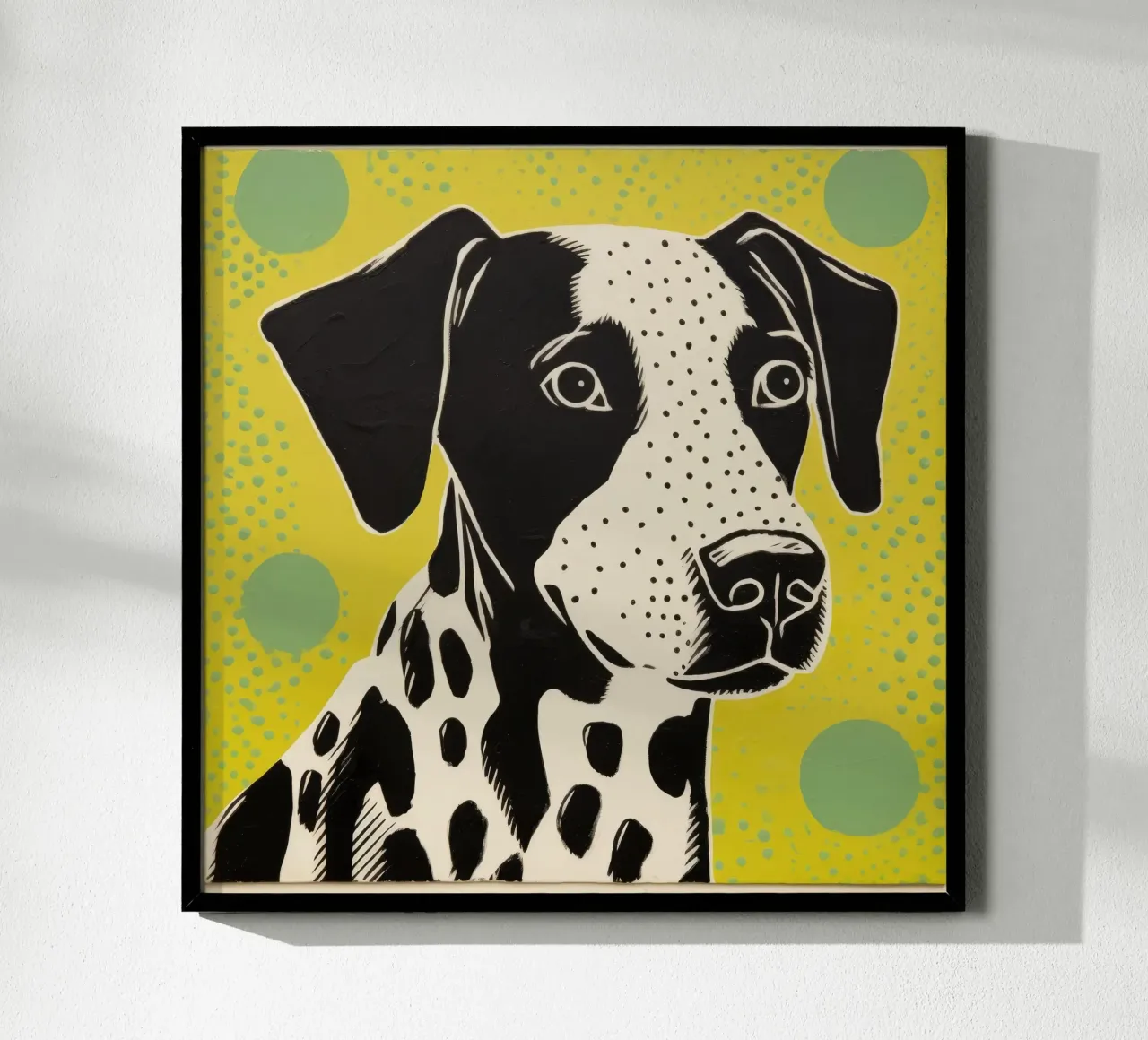 Cane verde poster da Minimal Animal Art