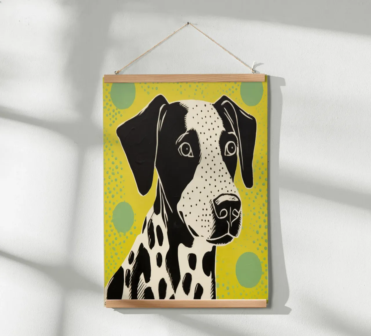 Cane verde poster da Minimal Animal Art