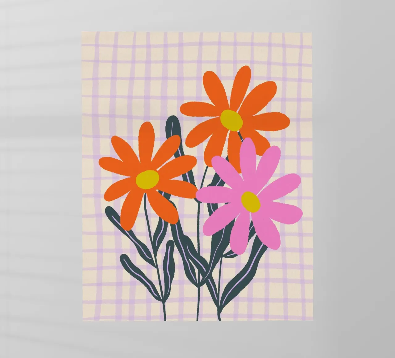 Abstract flowers on a grid pattern backlit film by Wackapacka