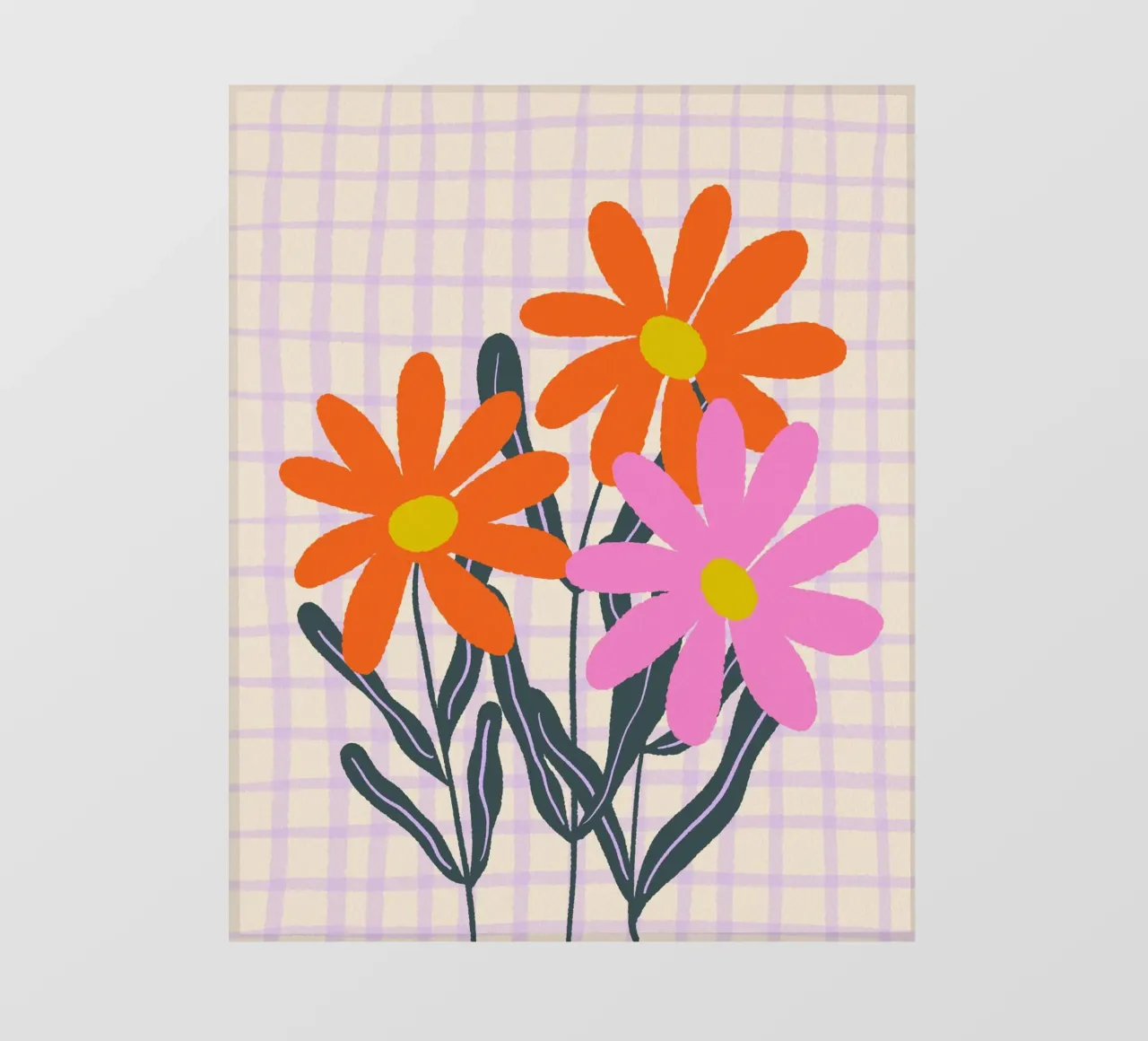 Abstract flowers on a grid pattern backlit film by Wackapacka